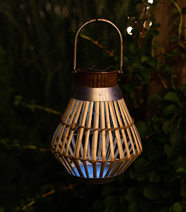 Lumisphere™ Vintage Wicker Solar Lantern - Conical