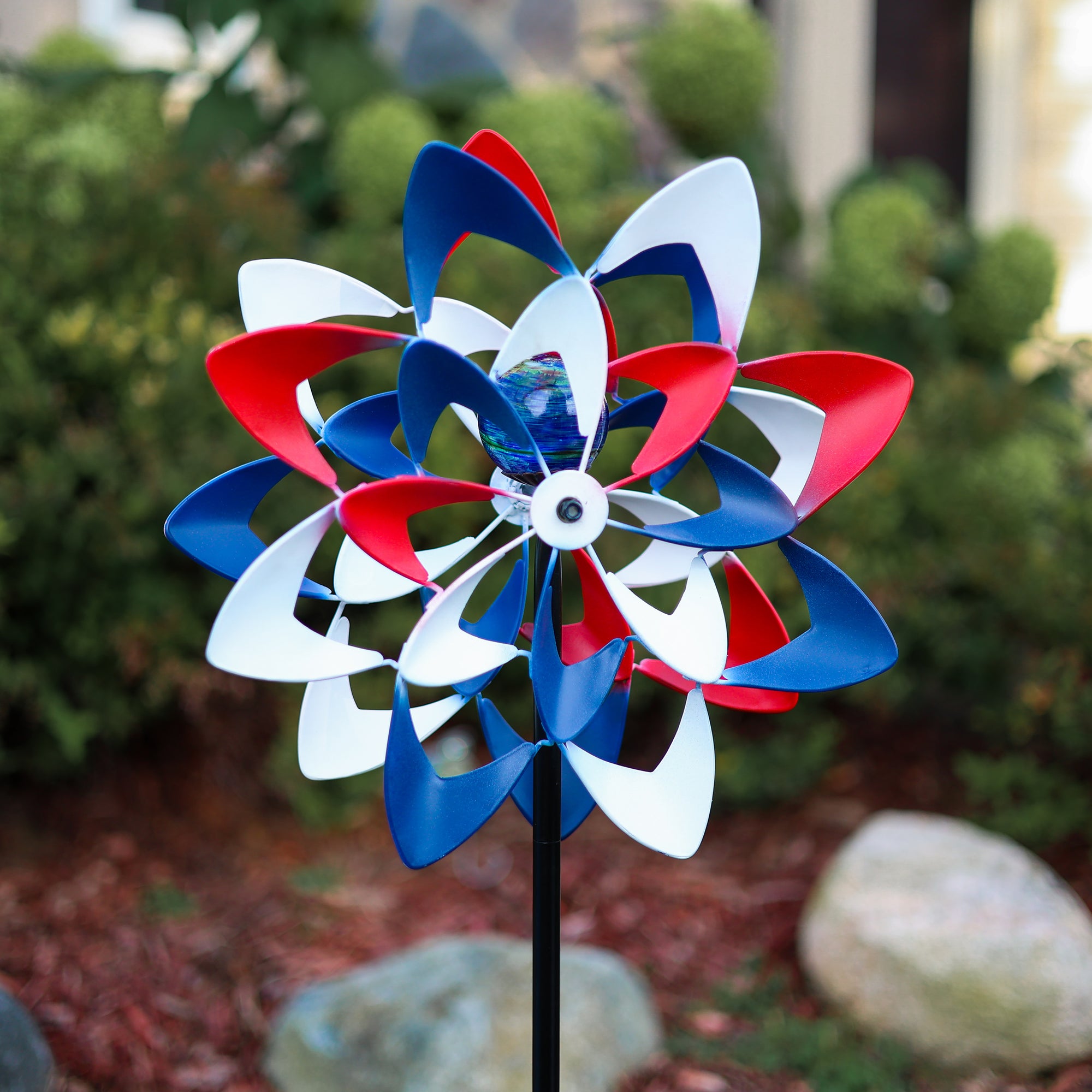 Stars and Stripes Illuminarie Dual-Motion Windwheel
