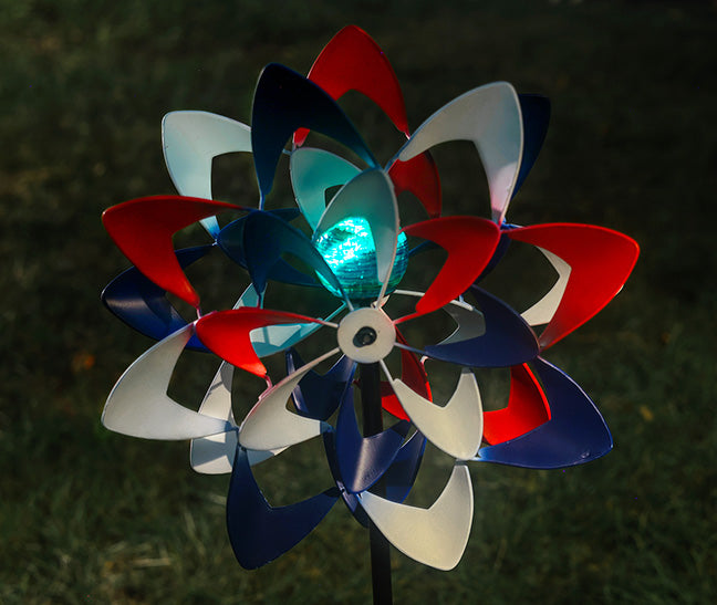 Stars and Stripes Illuminarie Dual-Motion Windwheel