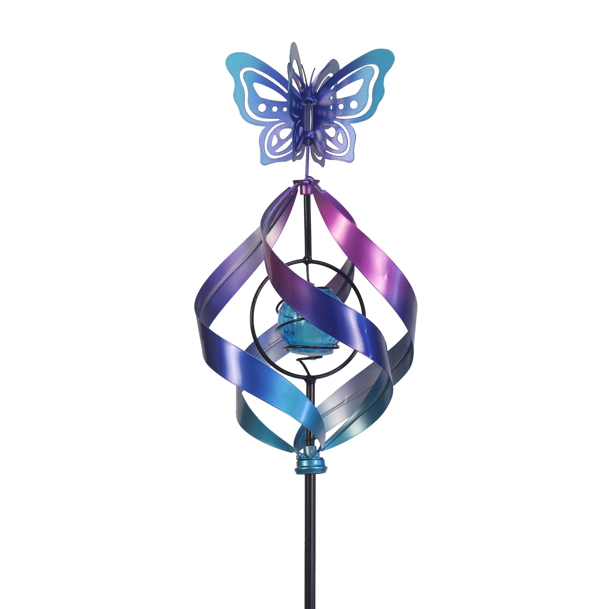 Butterfly Windweaver Solar Spinner Stake