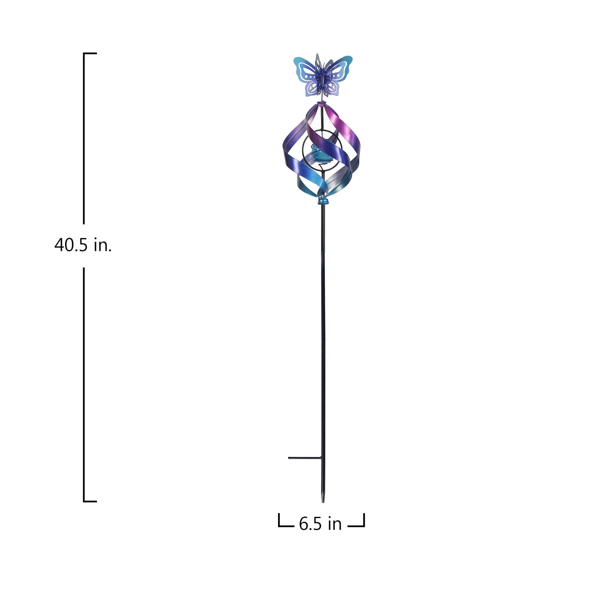 Butterfly Windweaver Solar Spinner Stake