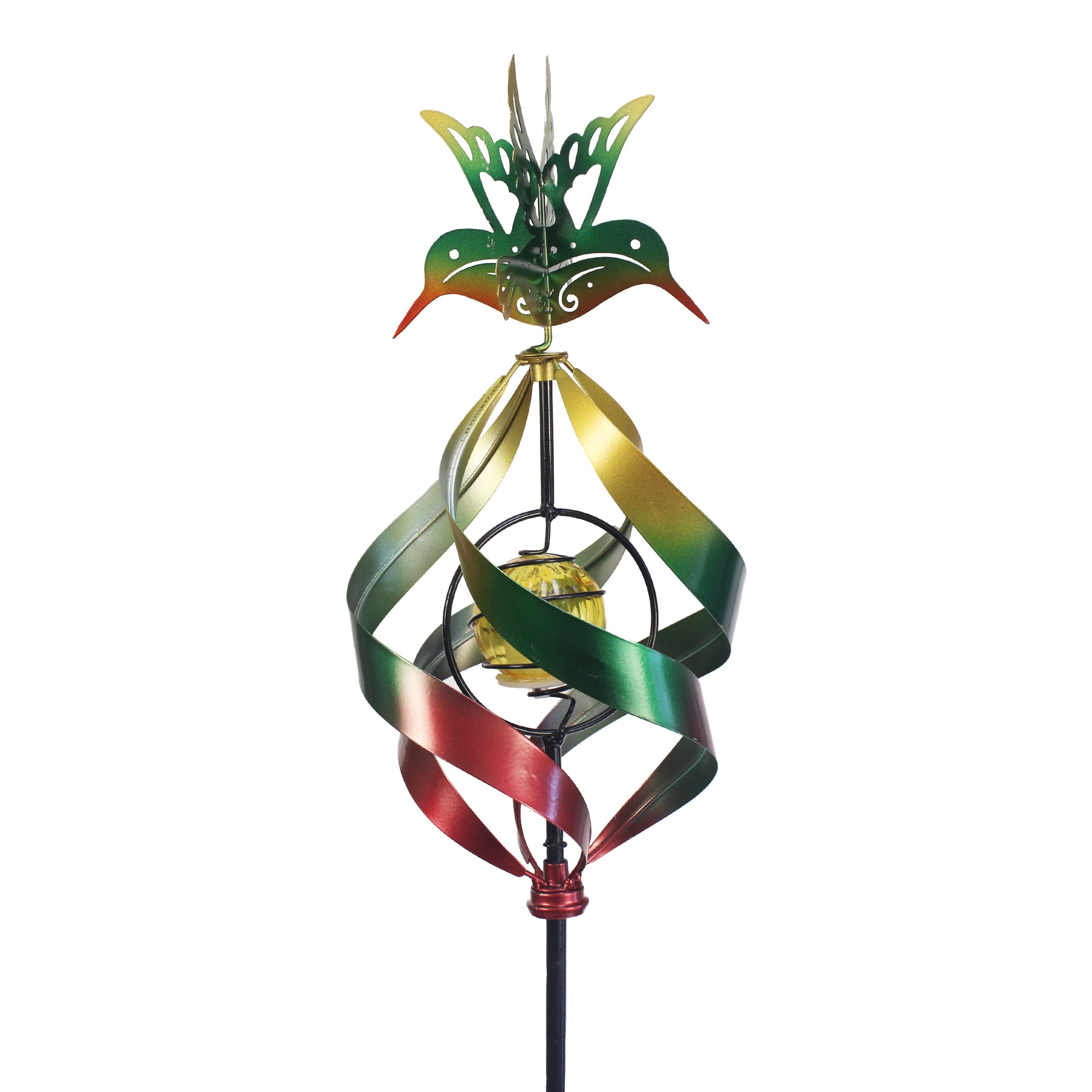 Hummingbird Windweaver Solar Spinner Stake