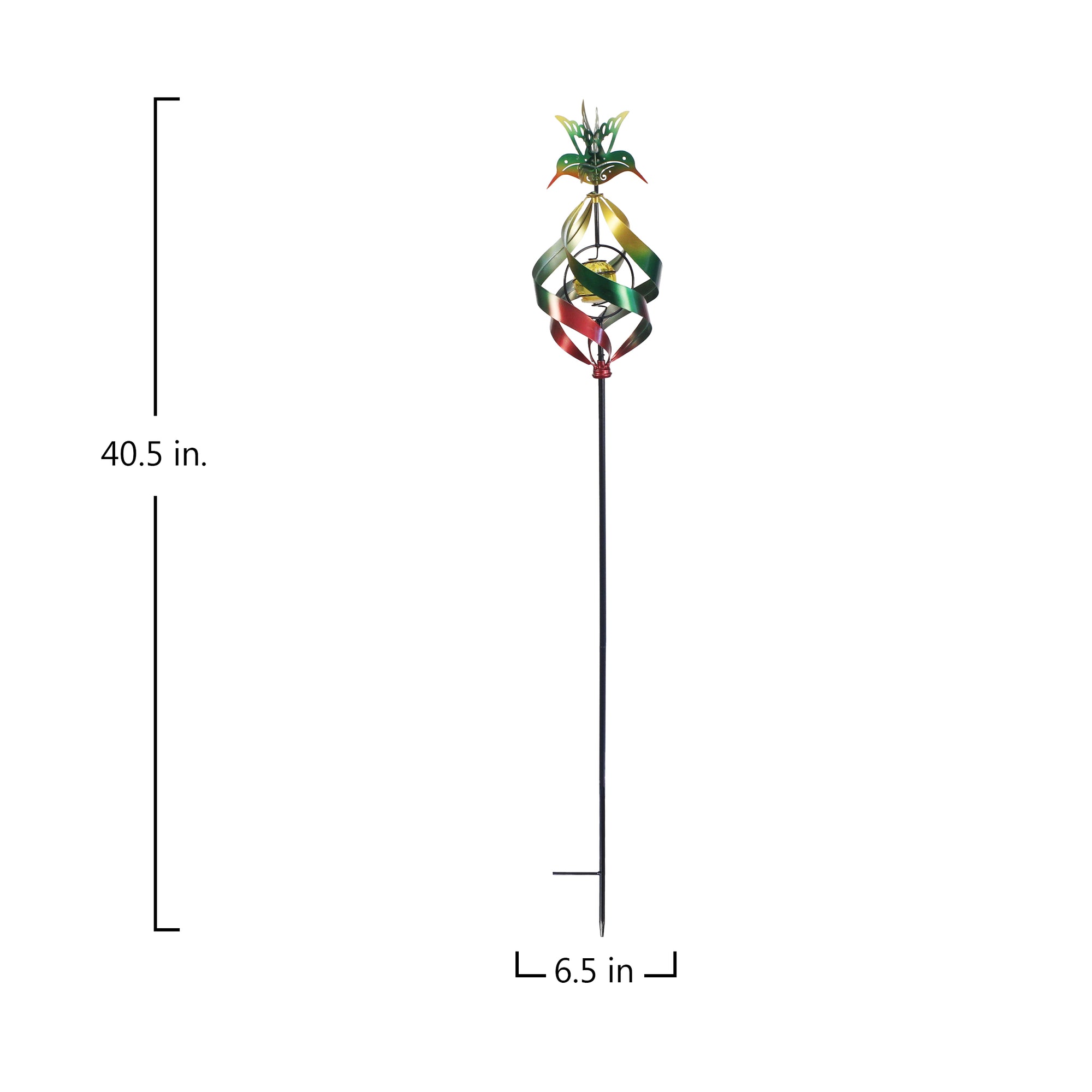 Hummingbird Windweaver Solar Spinner Stake