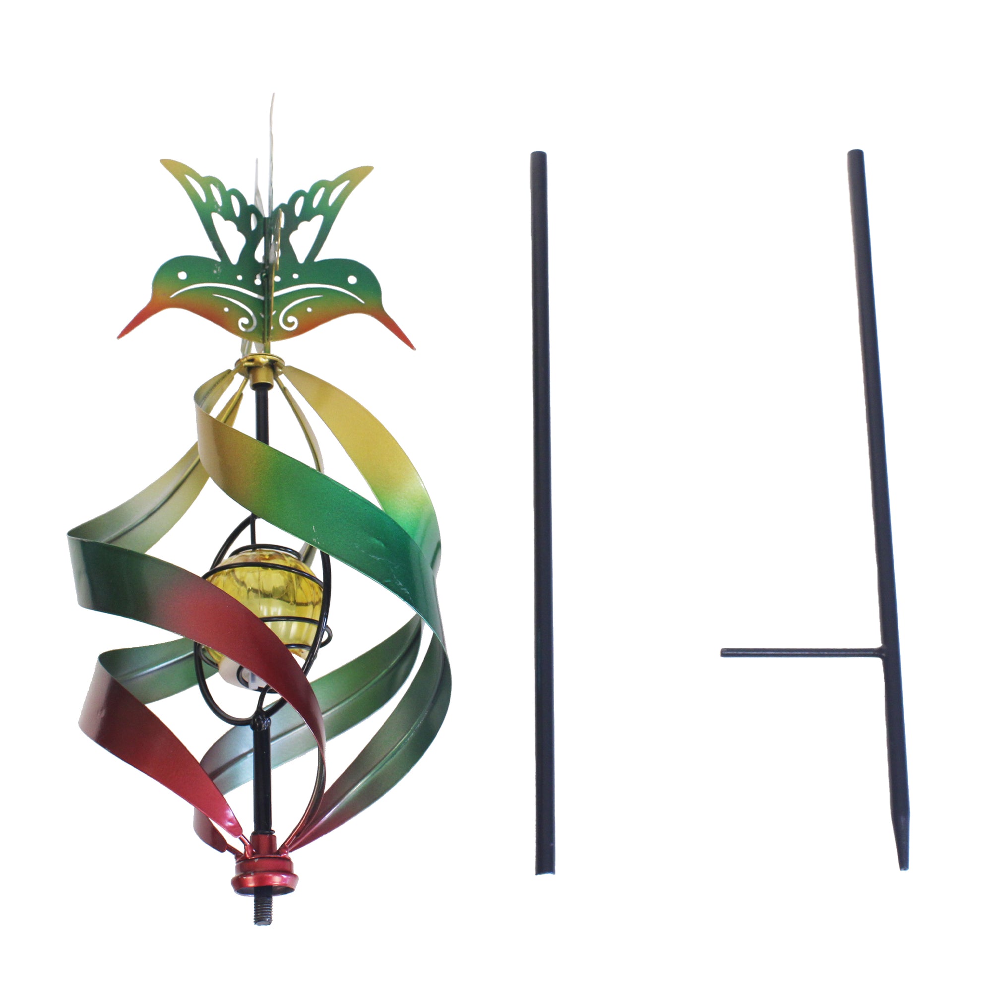 Hummingbird Windweaver Solar Spinner Stake