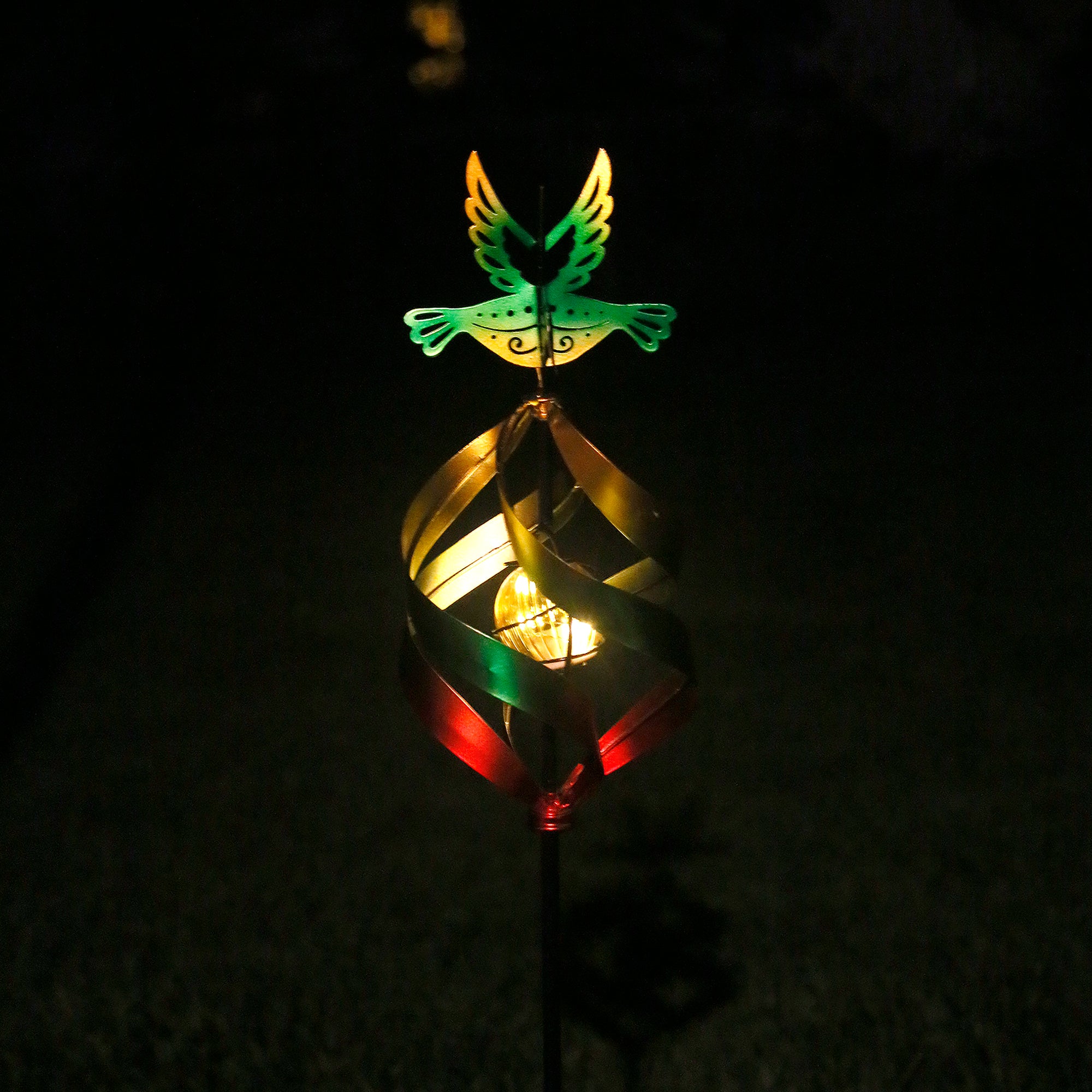 Hummingbird Windweaver Solar Spinner Stake