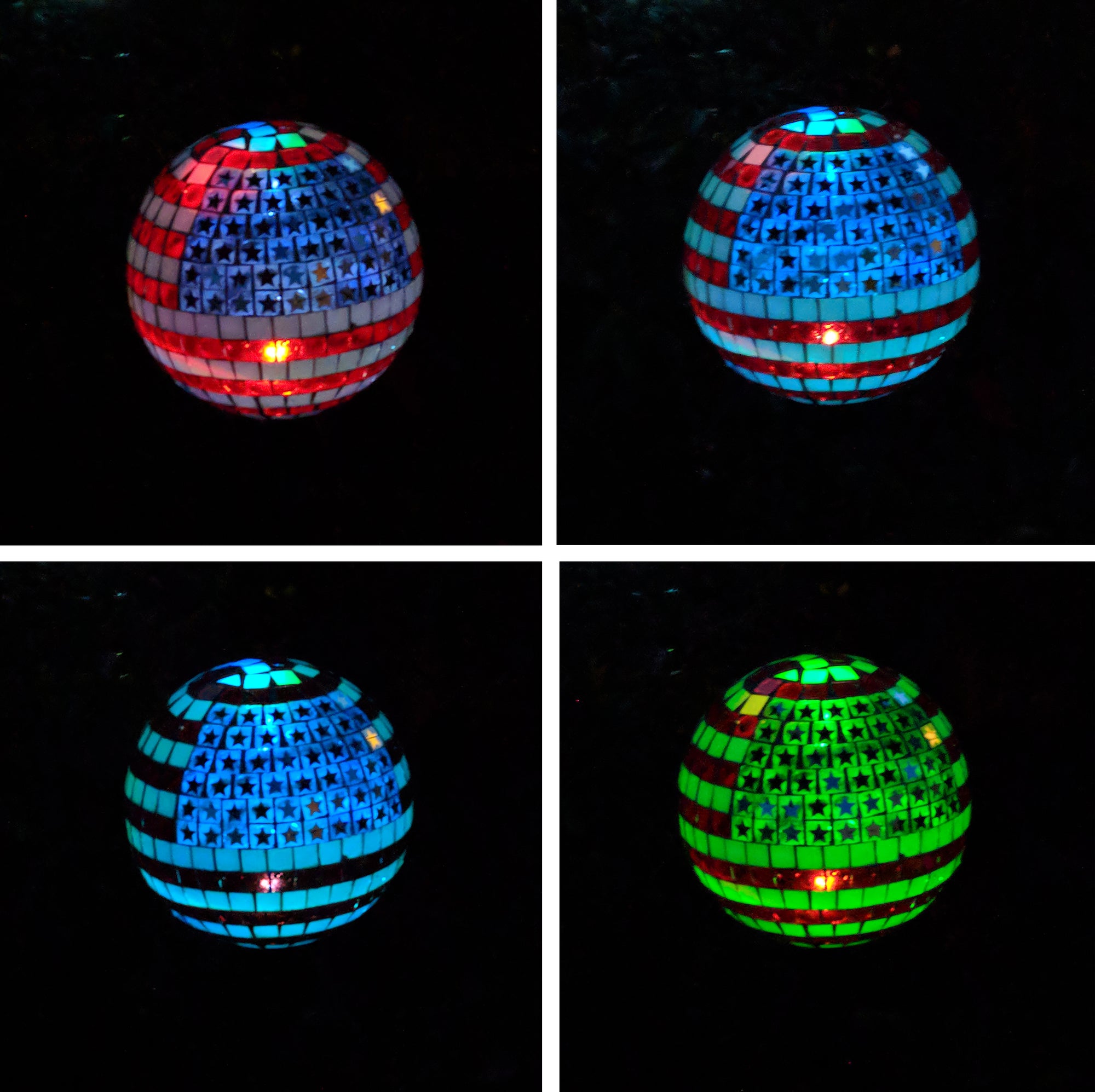 10" Stars and Stripes Mosaic Gazing Globe