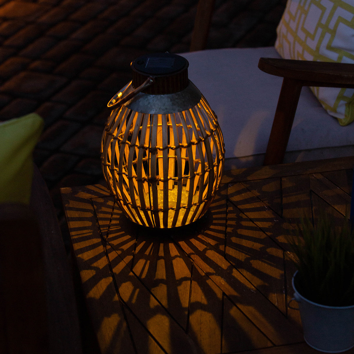 Lumisphere™ Vintage Wicker Solar Lantern