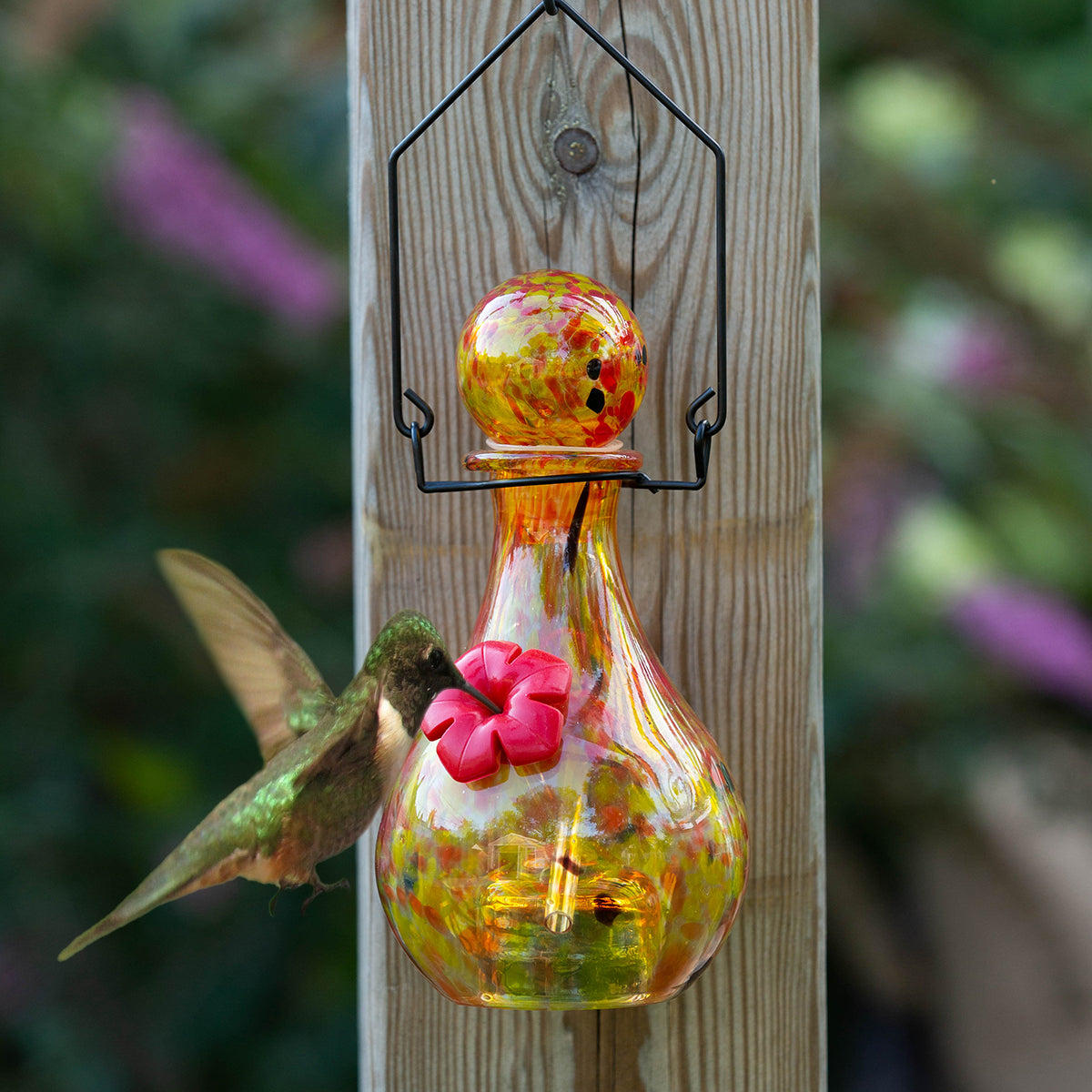 LunaLite Vase Hummingbird Feeder - Mercury