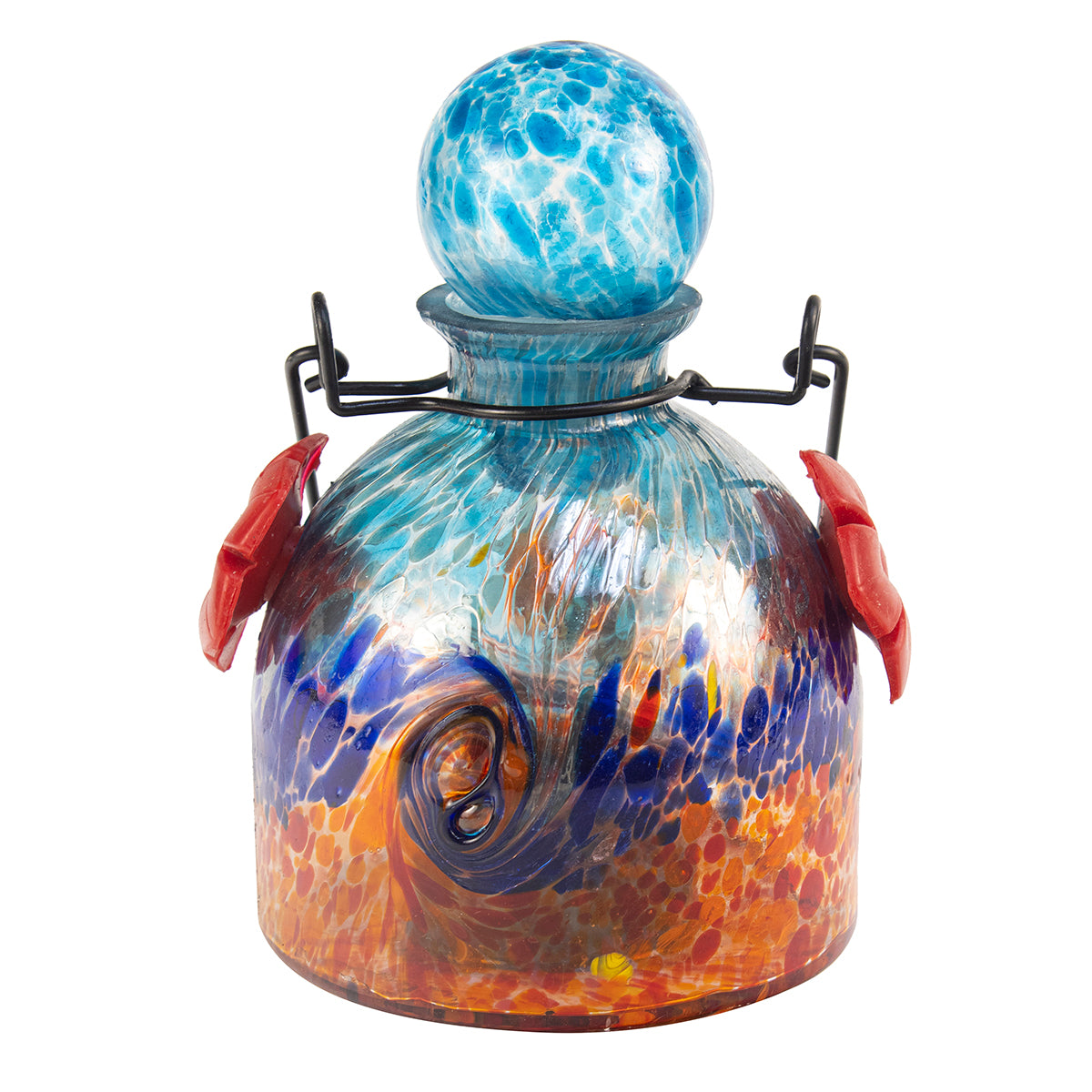 LunaLite Bell Hummingbird Feeder - Aqua/Red