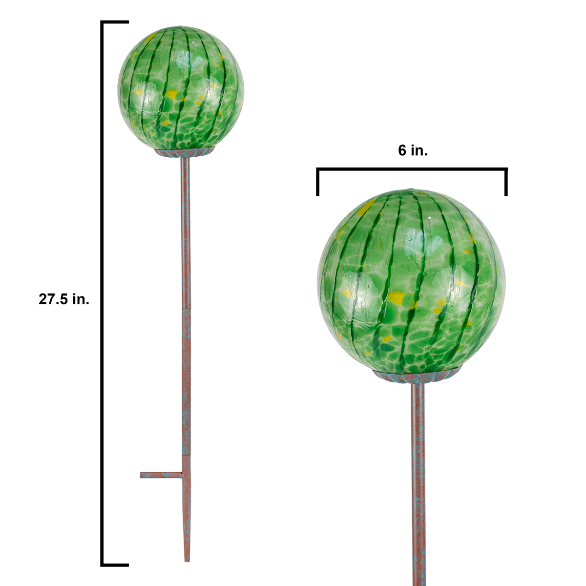 6" Round Lollipop Globe Stake - KD (Green)