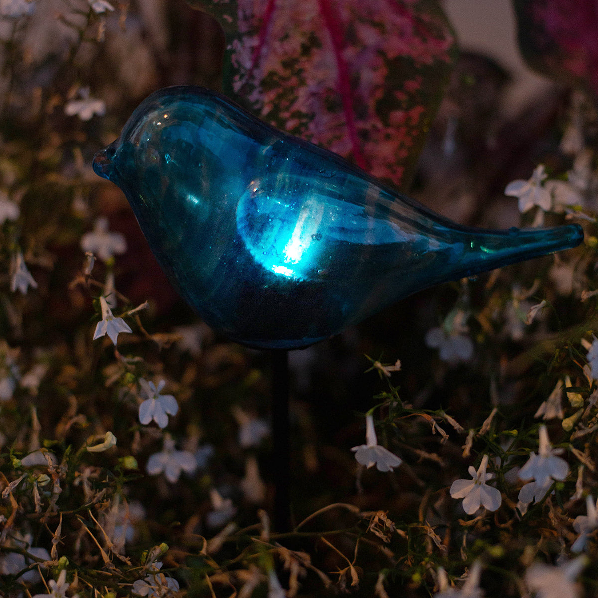 LunaLite Bird Planter Stake - Blue
