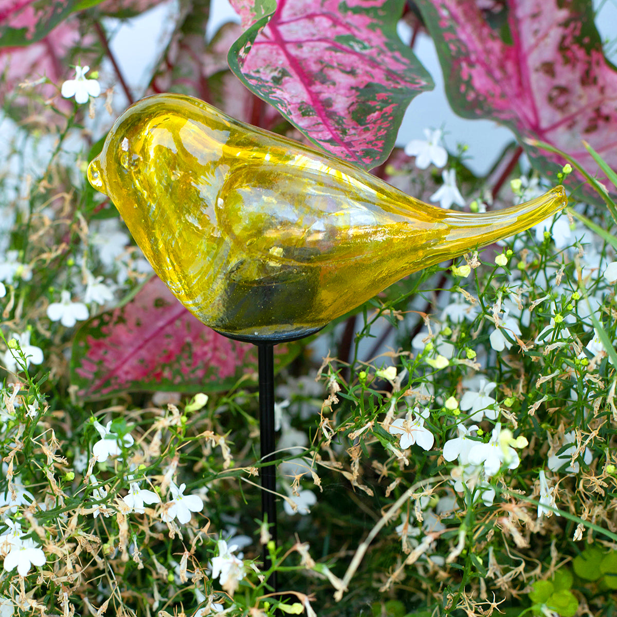 LunaLite Bird Planter Stake - Yellow