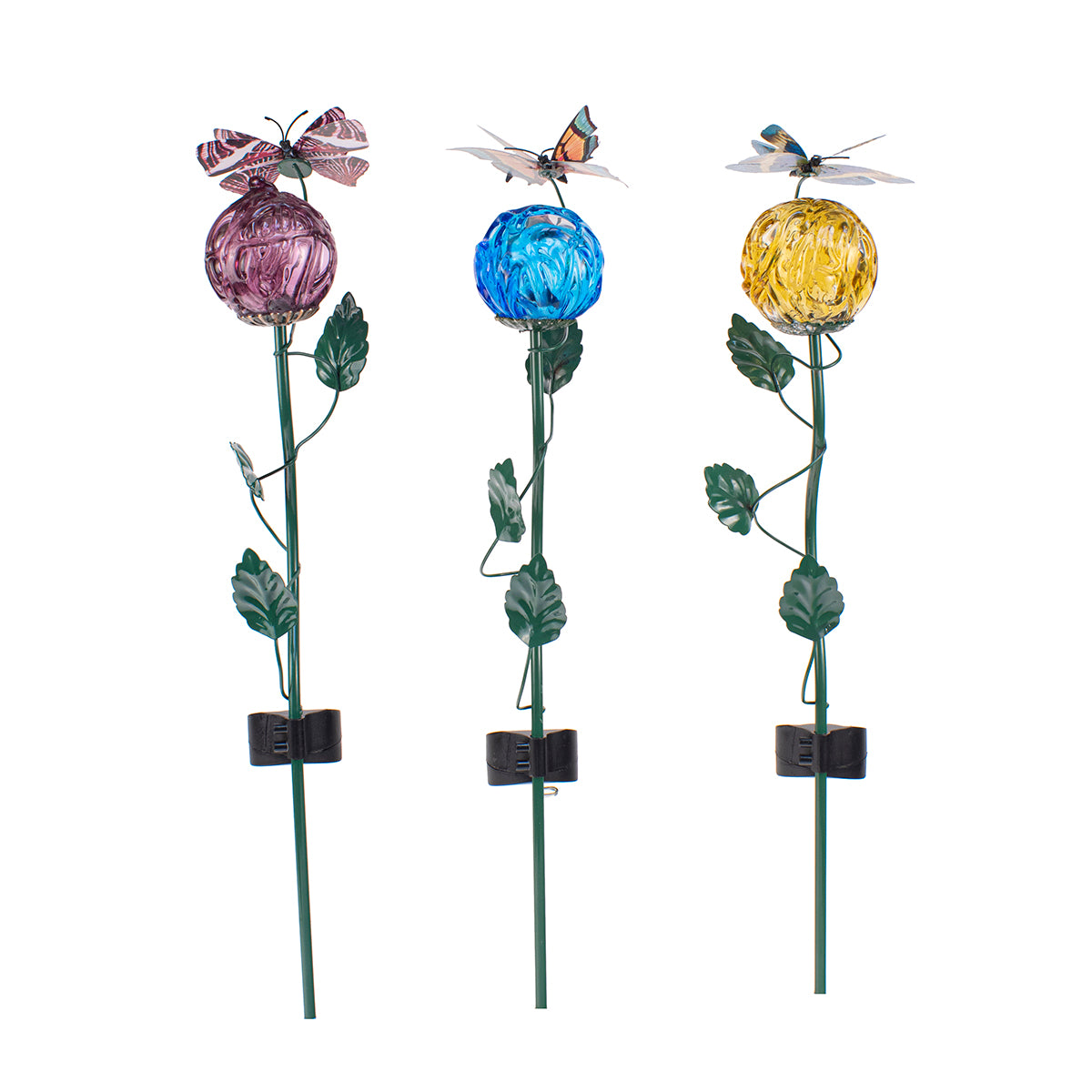 LunaLite Butterfly - Cranium Planter Stake Set of 3