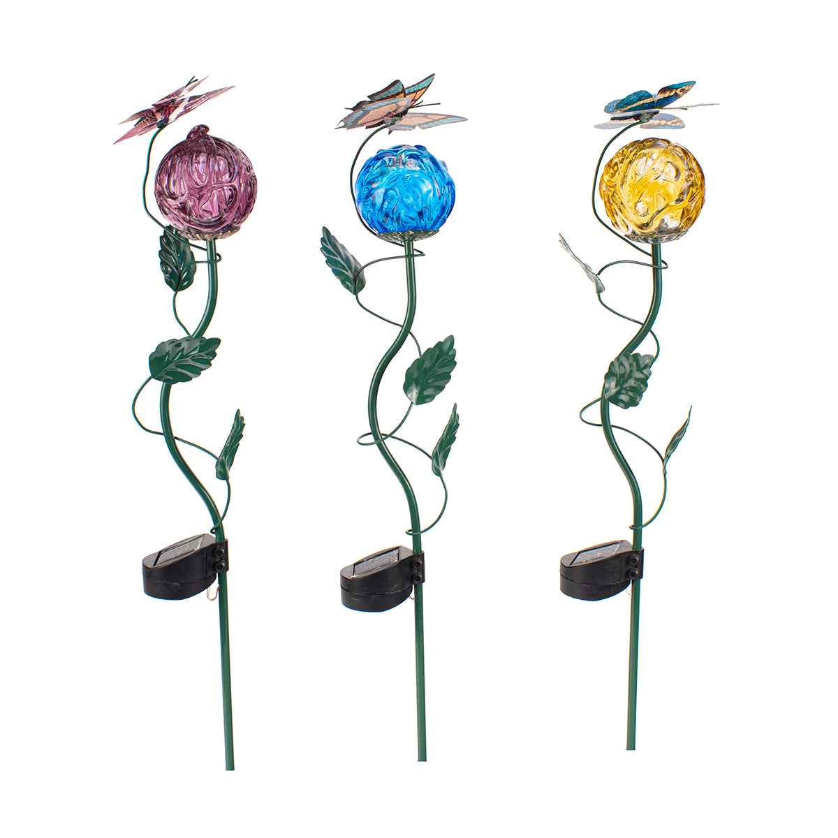 LunaLite Butterfly - Cranium Planter Stake Set of 3