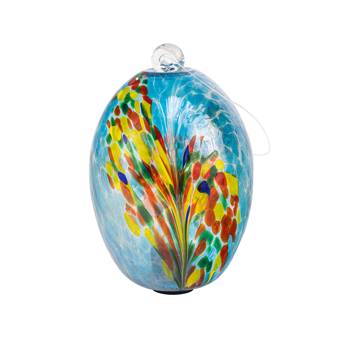 Lg. Oblong Matisse Hanging Spirit Orb - Blue