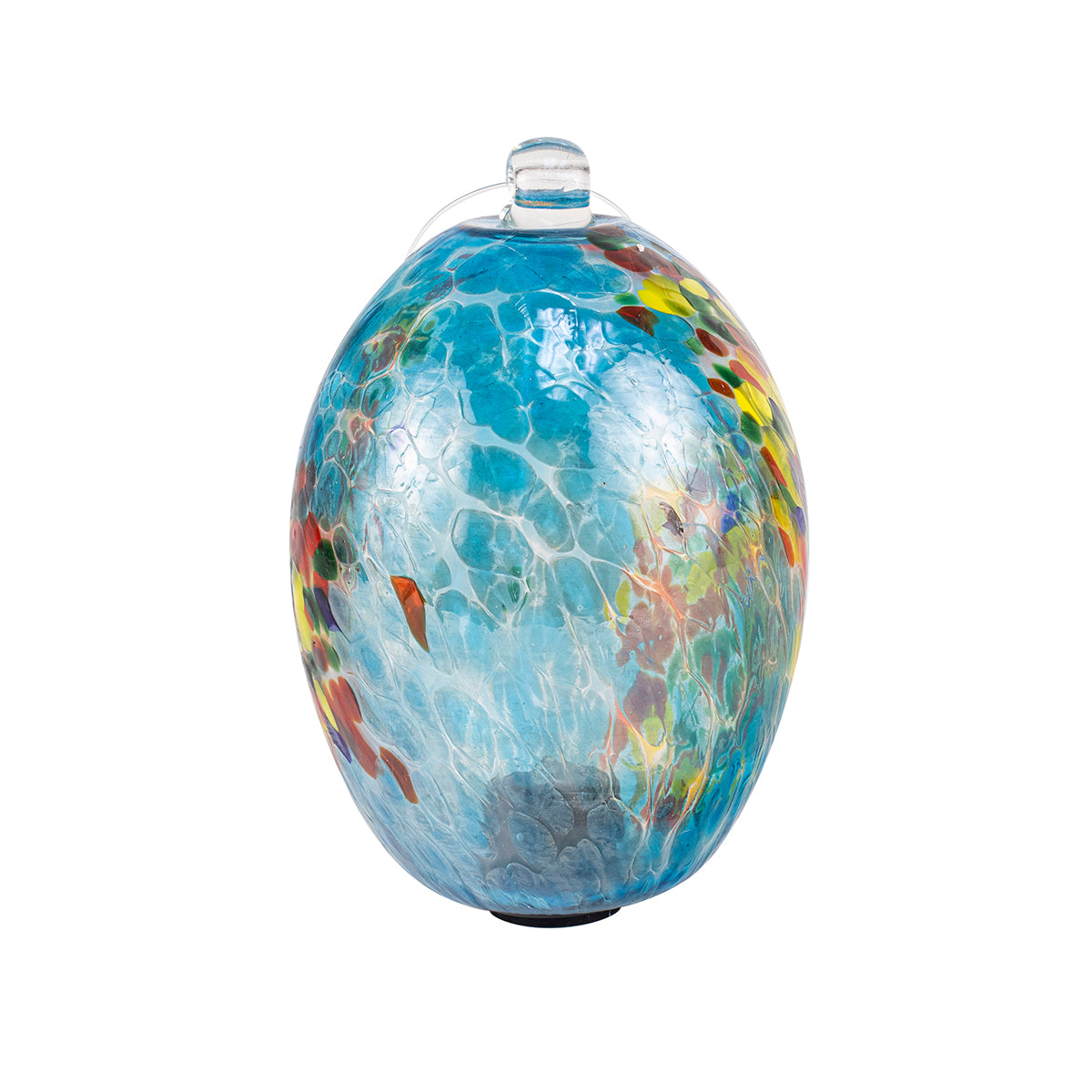Lg. Oblong Matisse Hanging Spirit Orb - Blue