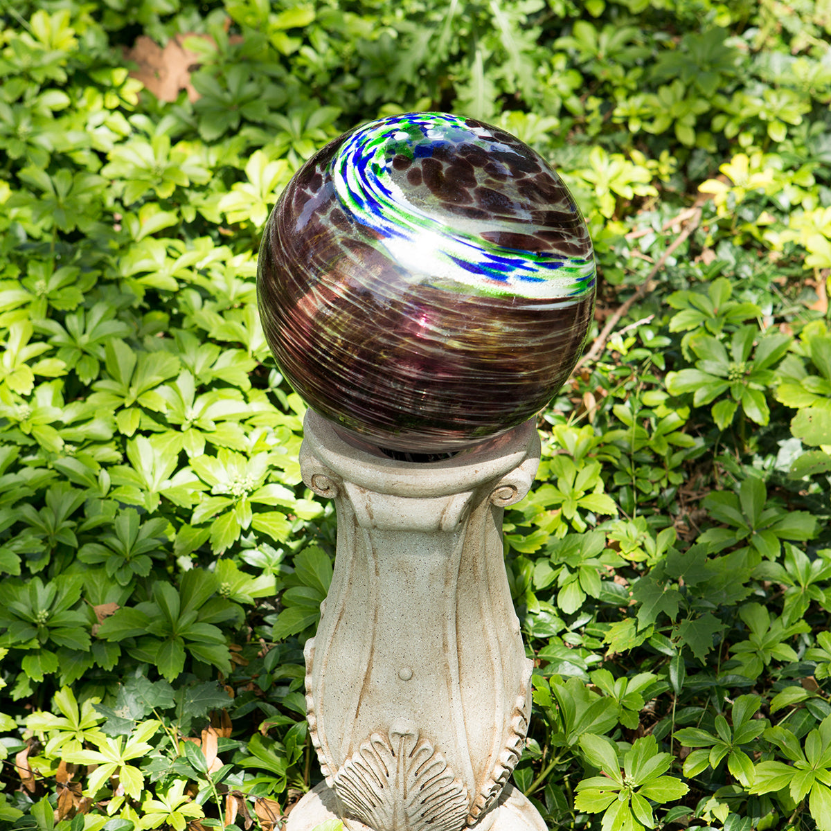 10" Plum Swirl Illuminarie Gazing Globe