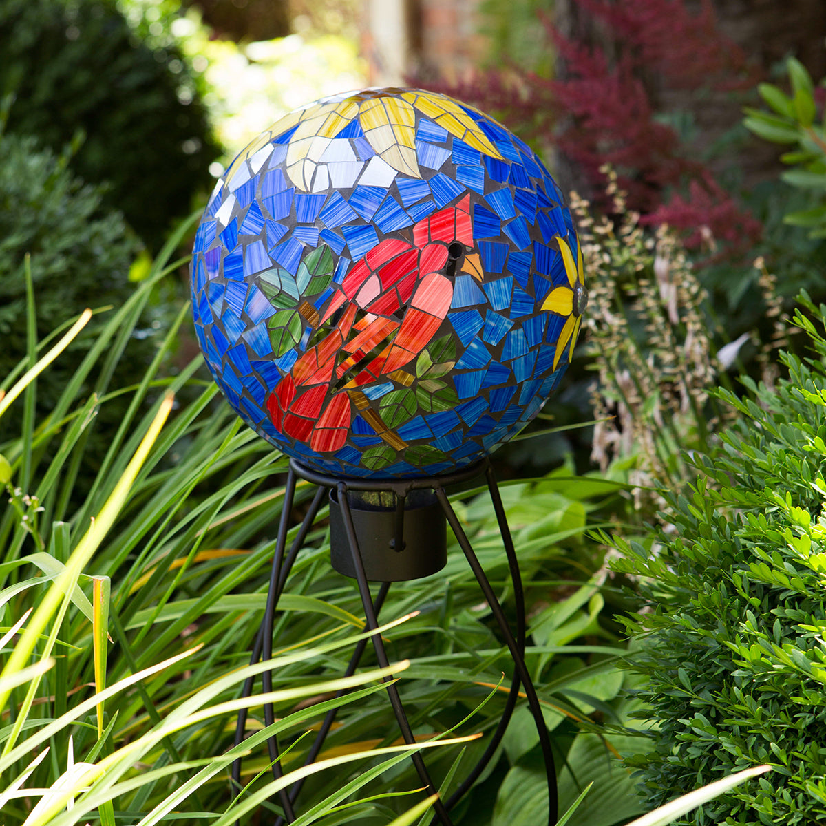 10" Mosaic Cardinal Gazing Globe