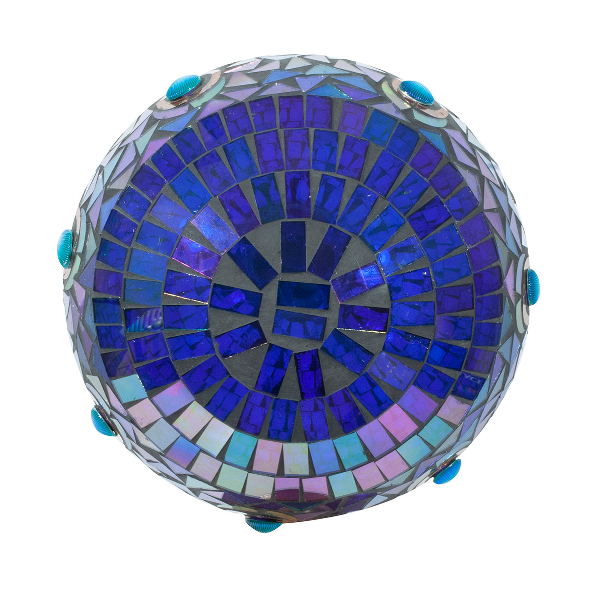 10" Translucent Peacock Mosaic Globe