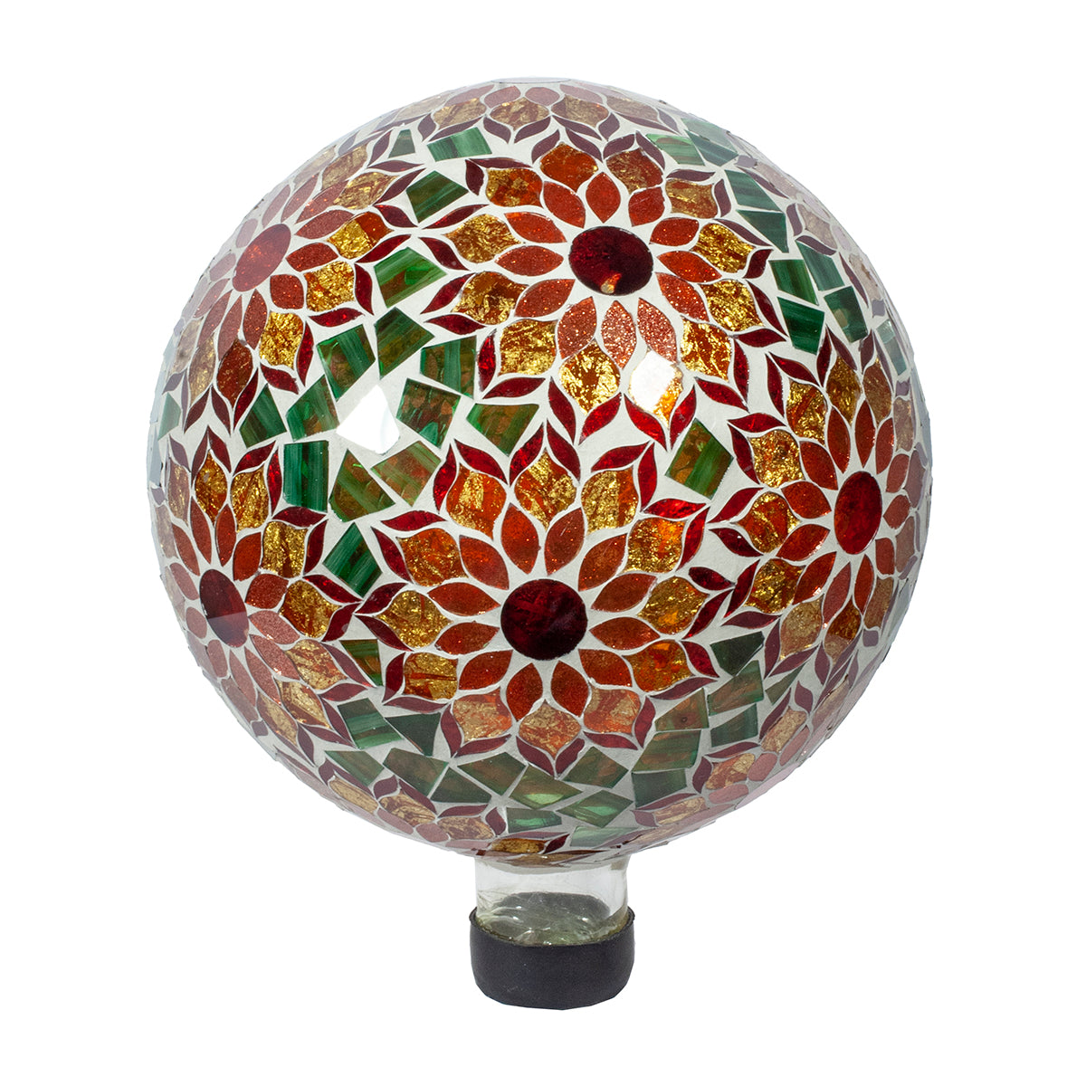 10" Poinsettia Mosaic Gazing Globe