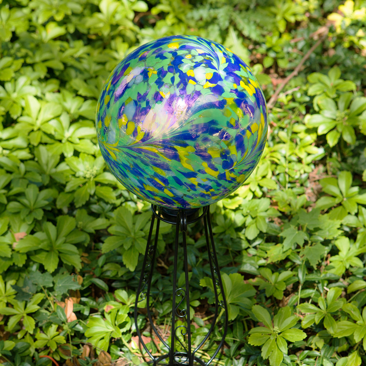 10" Iridescent Peacock Burst Gazing Globe