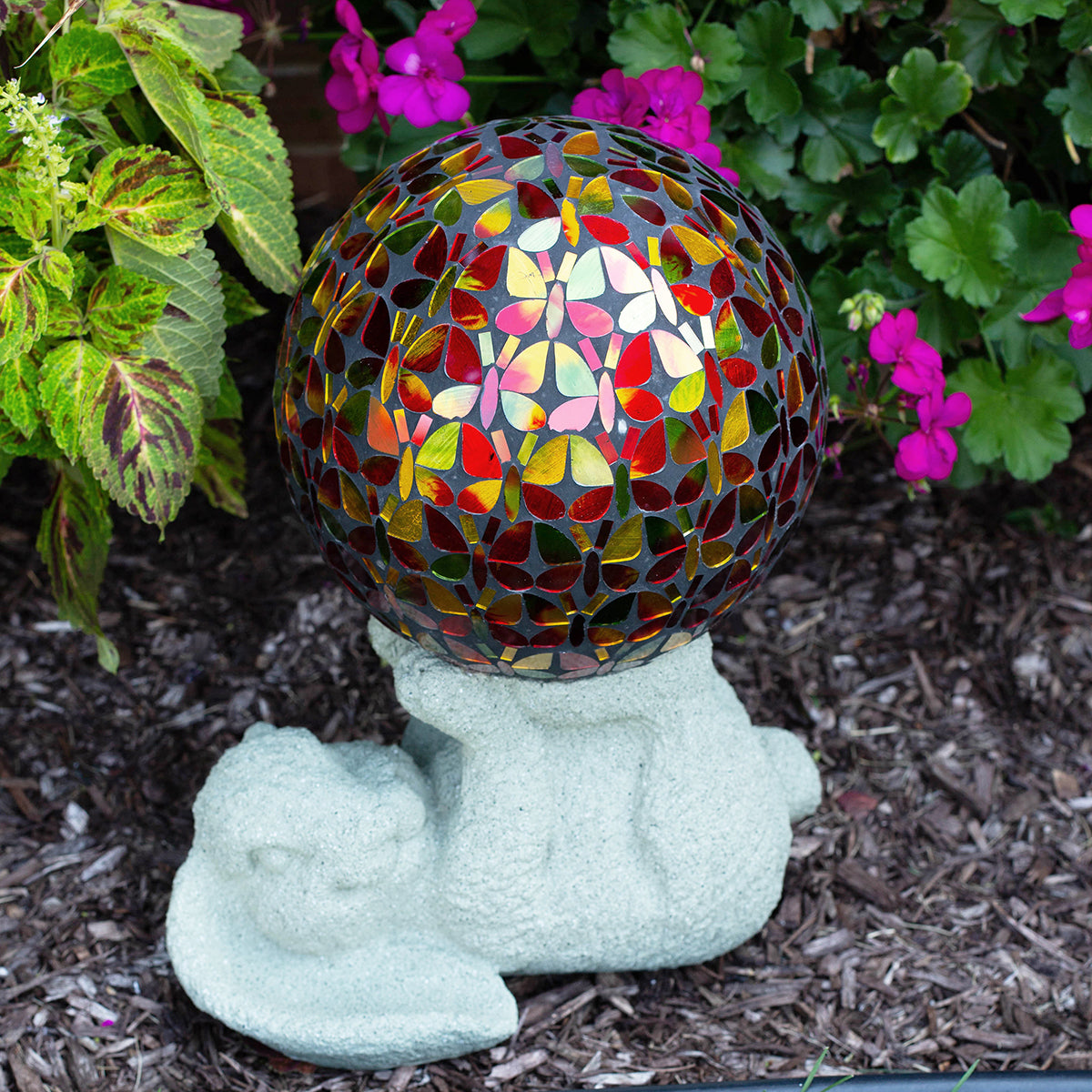 10" Sunburst Butterfly Mosaic Gazing Globe