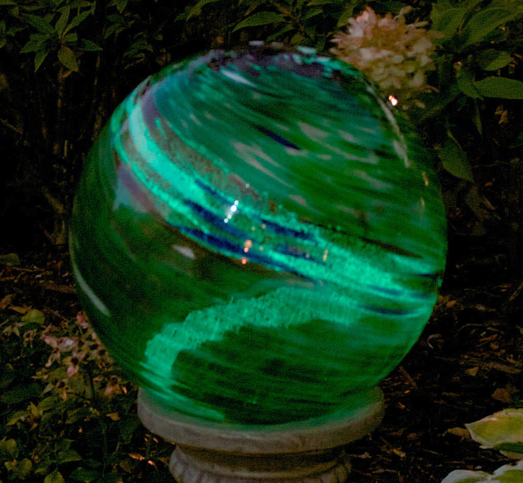 8141 10" Illuminarie Globe - Green Swirl