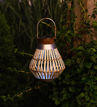 Lumisphere™ Vintage Wicker Solar Lantern - Conical