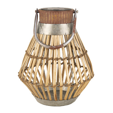 Lumisphere™ Vintage Wicker Solar Lantern - Conical