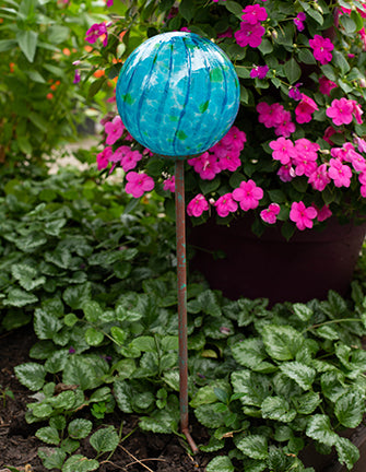 LunaLite™ 6" Lollipop Globe Stake - Blue