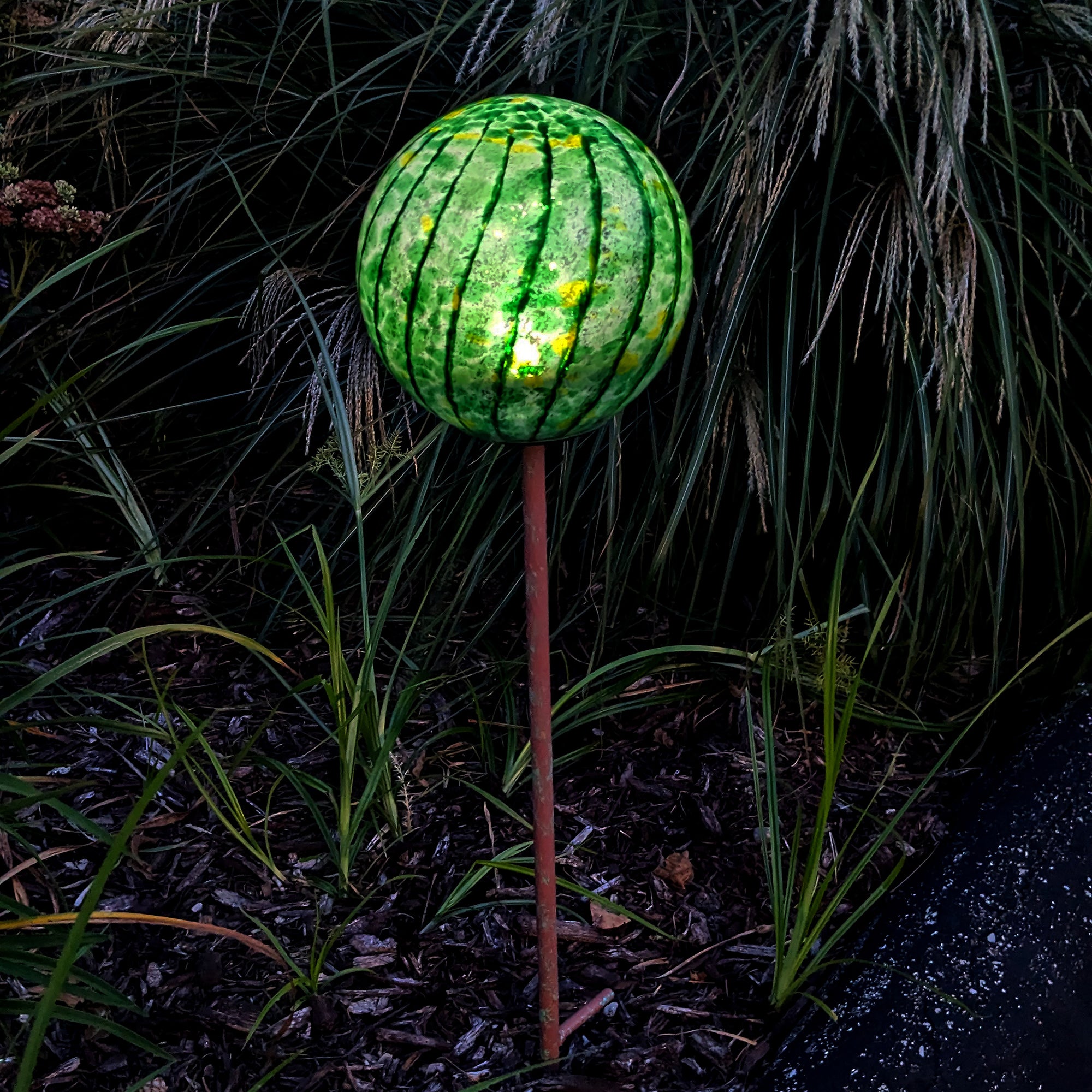 LunaLite™ 6" Lollipop Globe Stake - Green