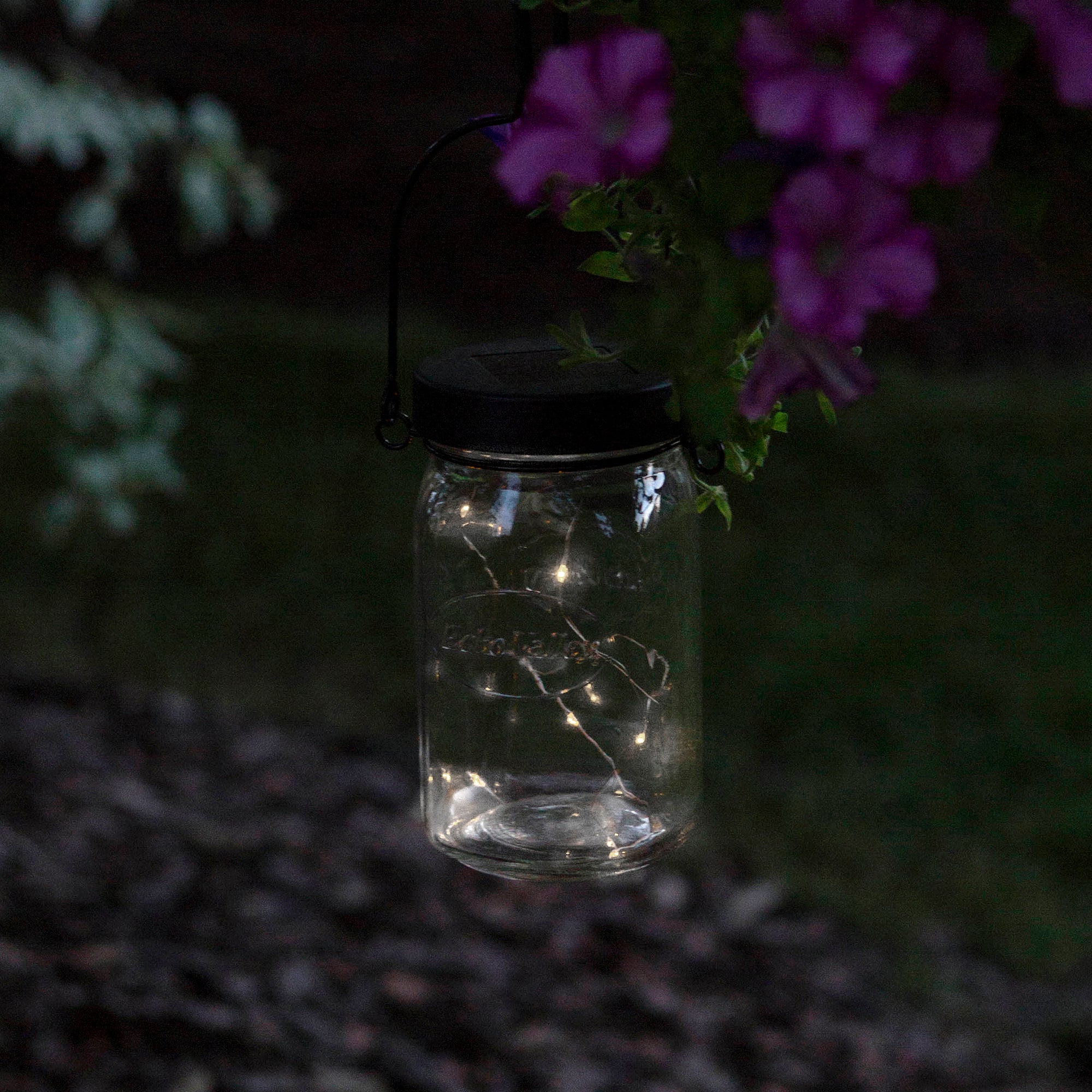 Twinkle Light Solar Jar Lantern (Green)