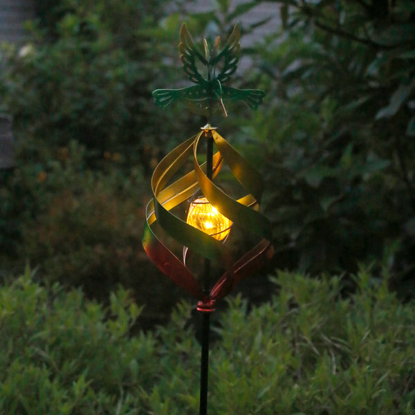 Hummingbird Windweaver Solar Spinner Stake - EchoValley.com