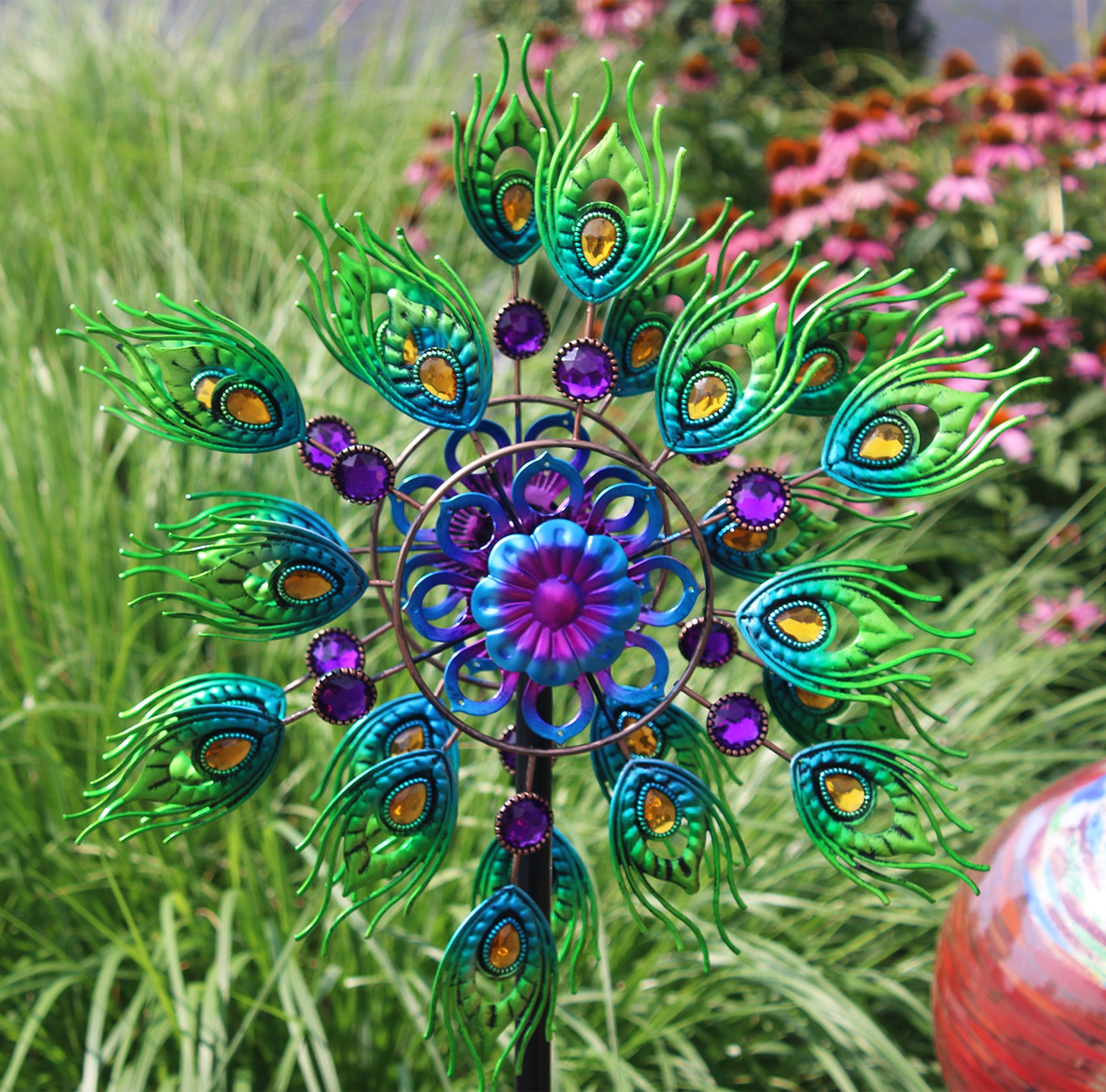 Peacock Plume Dual-Motion Windwheel