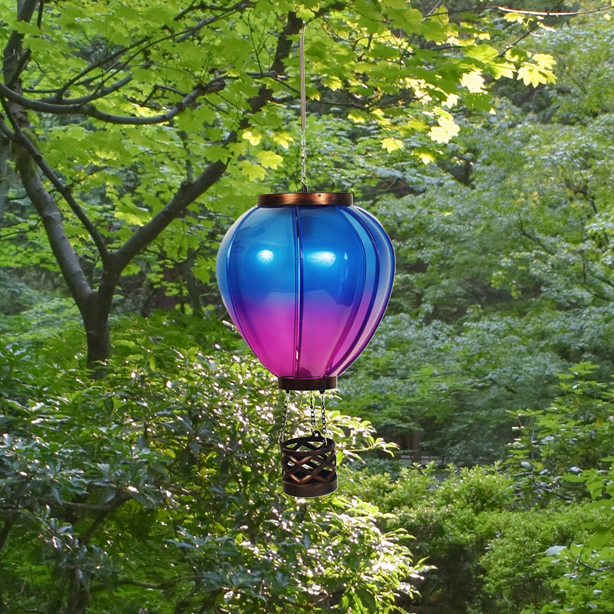 Hot Air Balloon Solar Spinner - Fuchsia