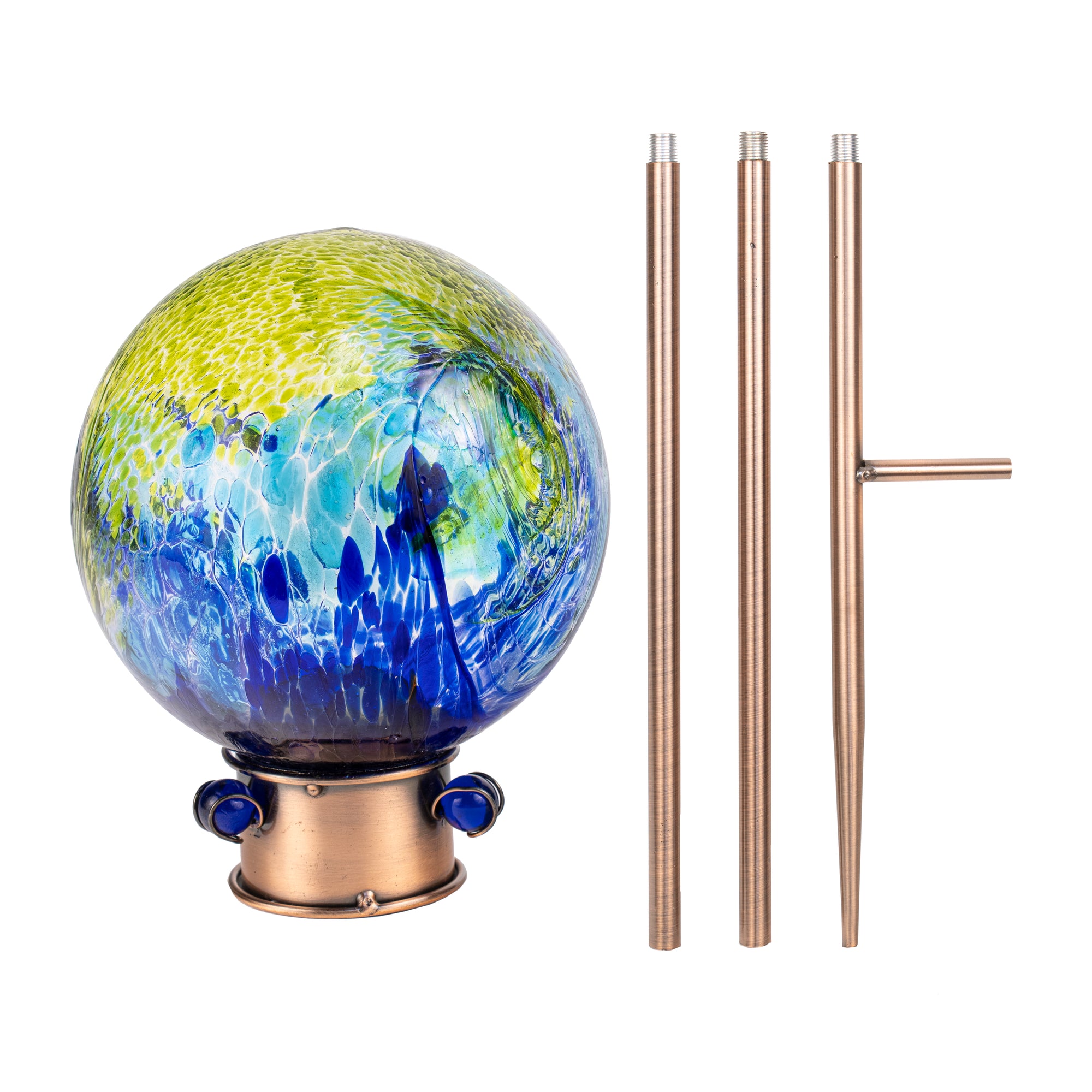 LunaLite Aurora 6" Globe Stake Green-Blue