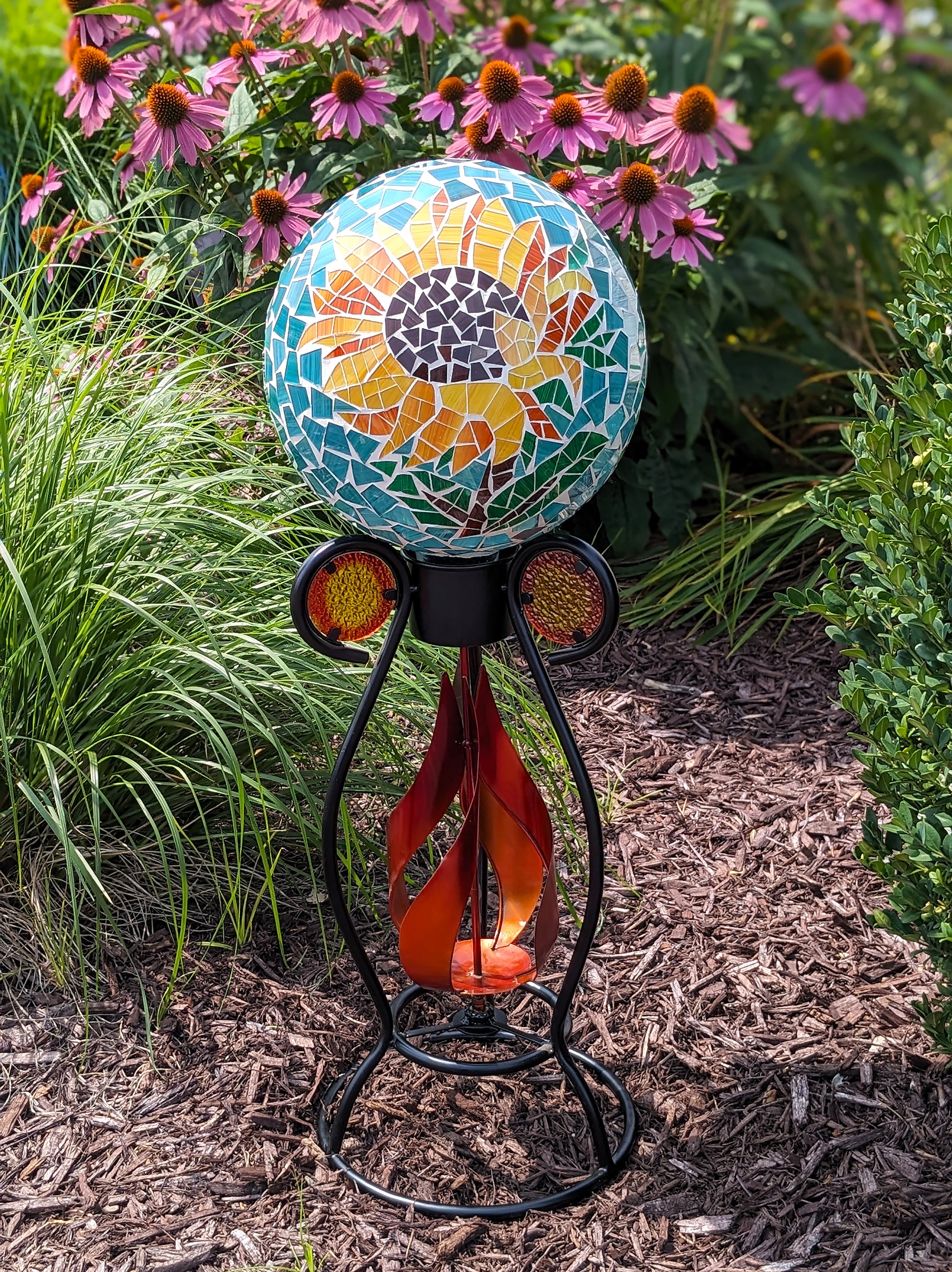 Sunflower Mosaic 10" Gazing Globe