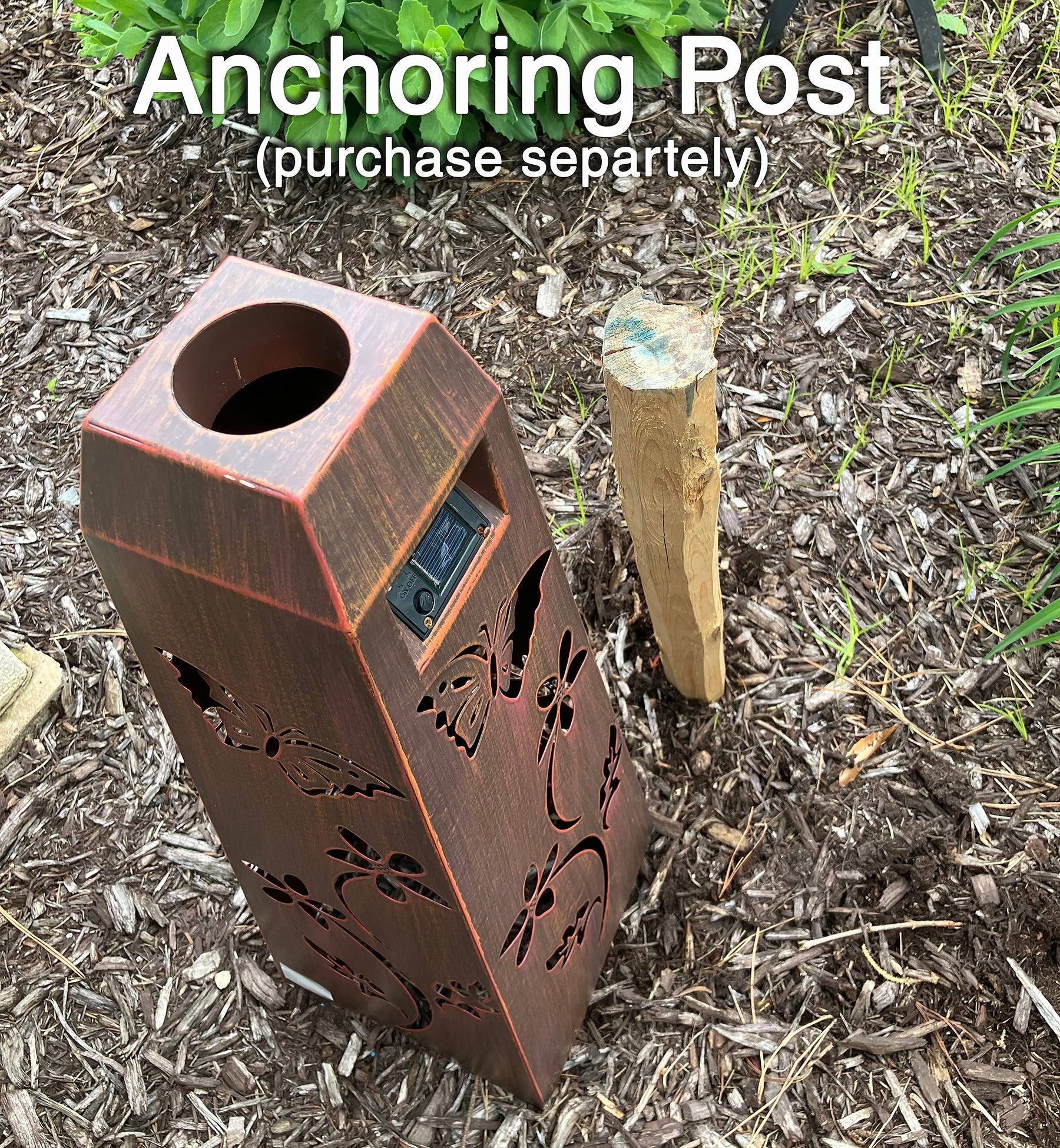 Butterfly Silhouette Solar Globe Stand