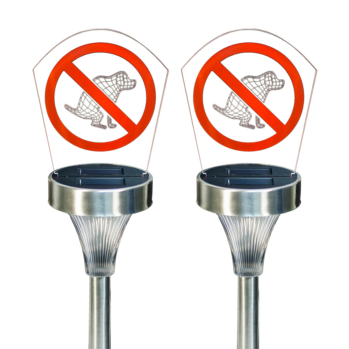 No Pooping Allowed Solar Plaque Light (2 pc set)