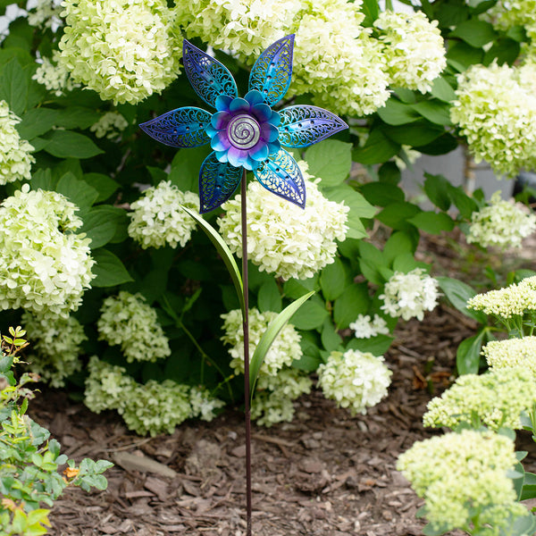 Filigree Flower Pinwheel - Blue - EchoValley.com