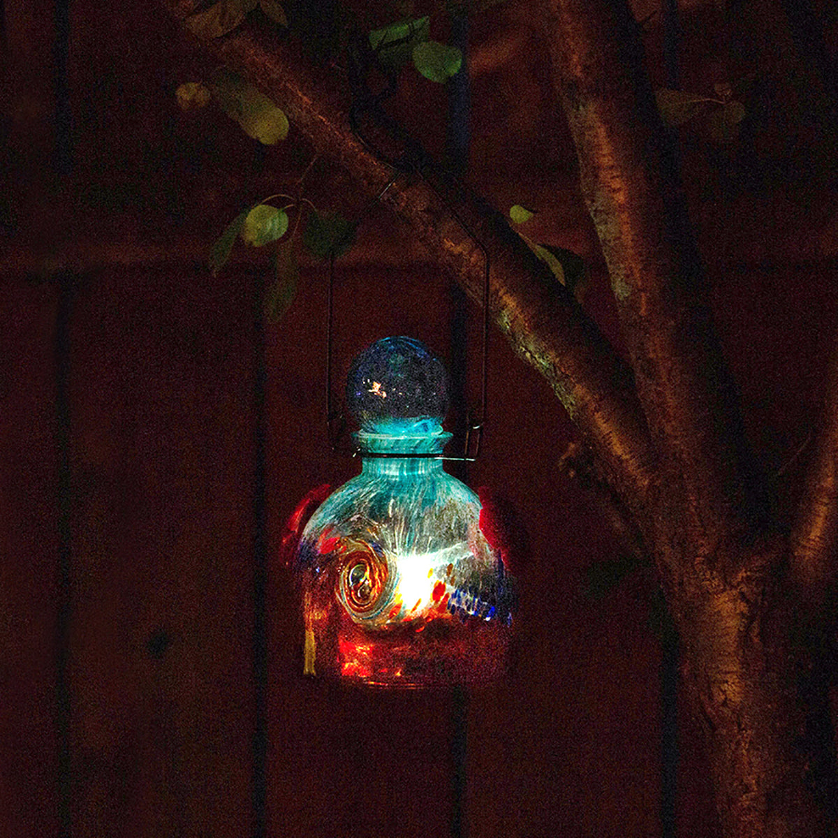 LunaLite Bell Hummingbird Feeder - Aqua/Red