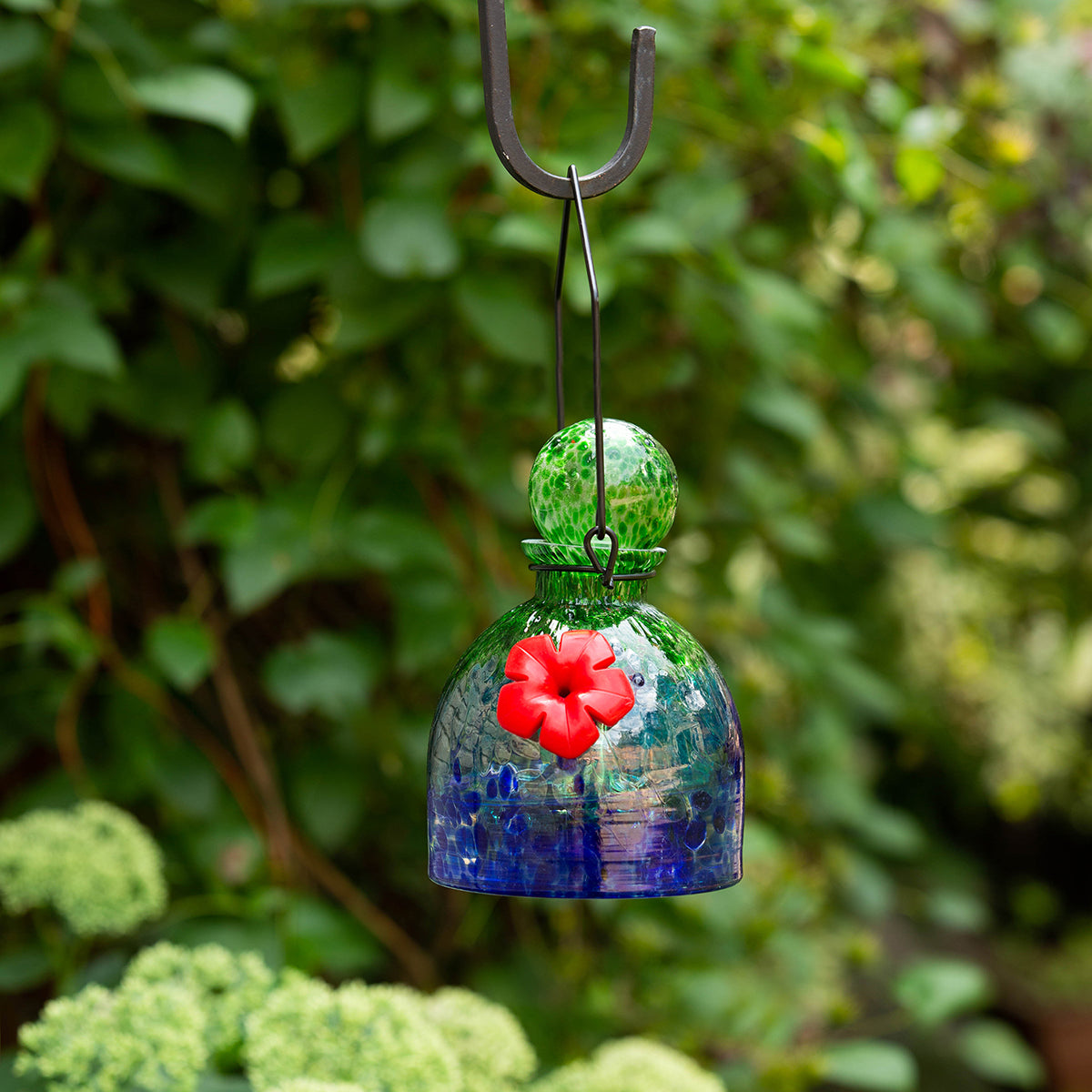LunaLite Bell Hummingbird Feeder - Green/Blue