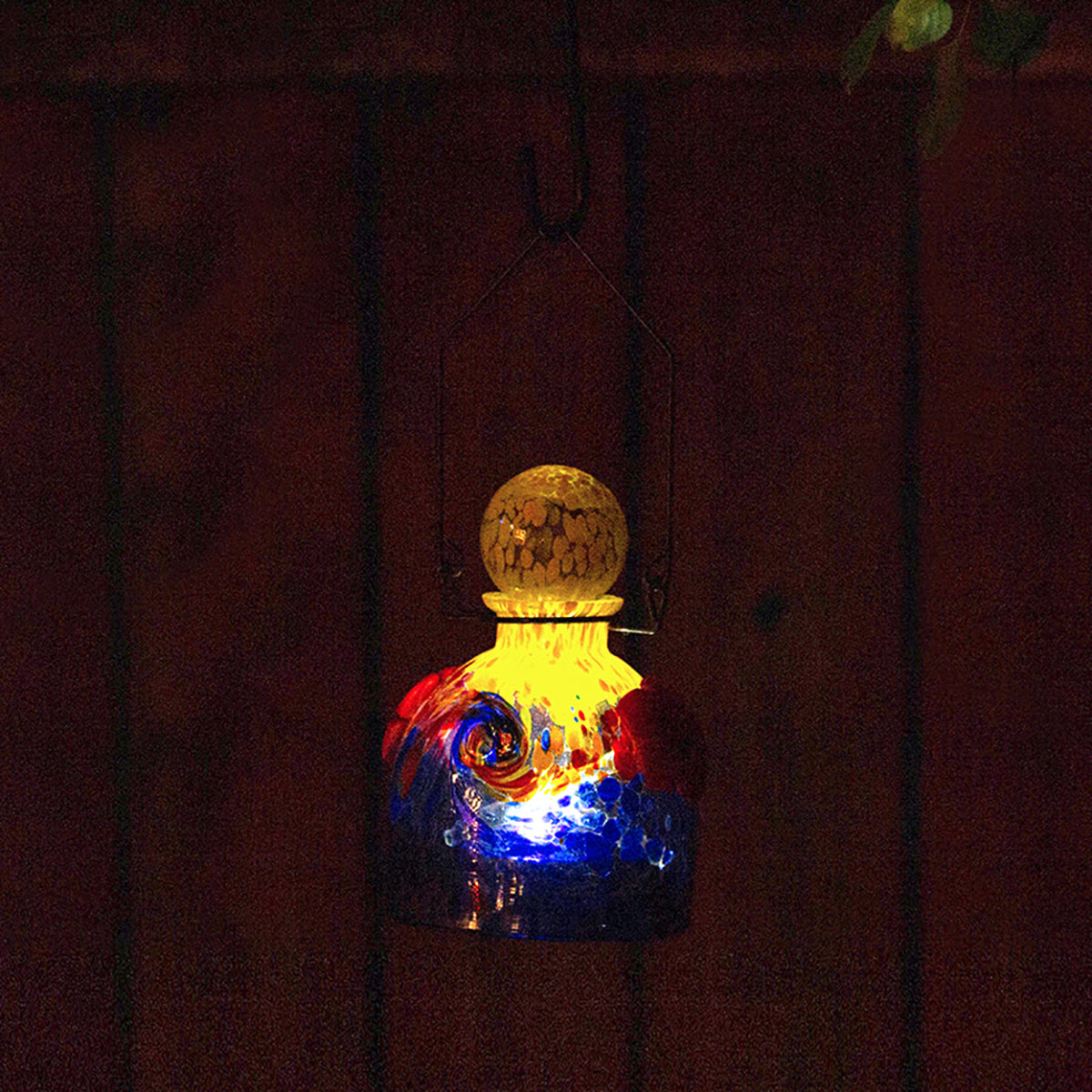 LunaLite Bell Hummingbird Feeder - Orange/Blue