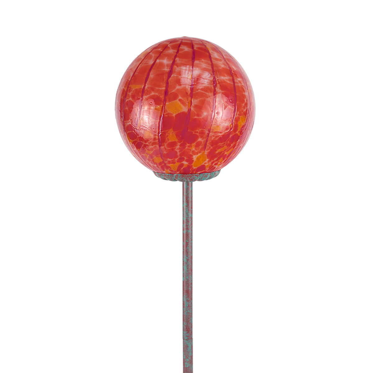 6" Round Lollipop Globe Stake - KD (Red-Orange)