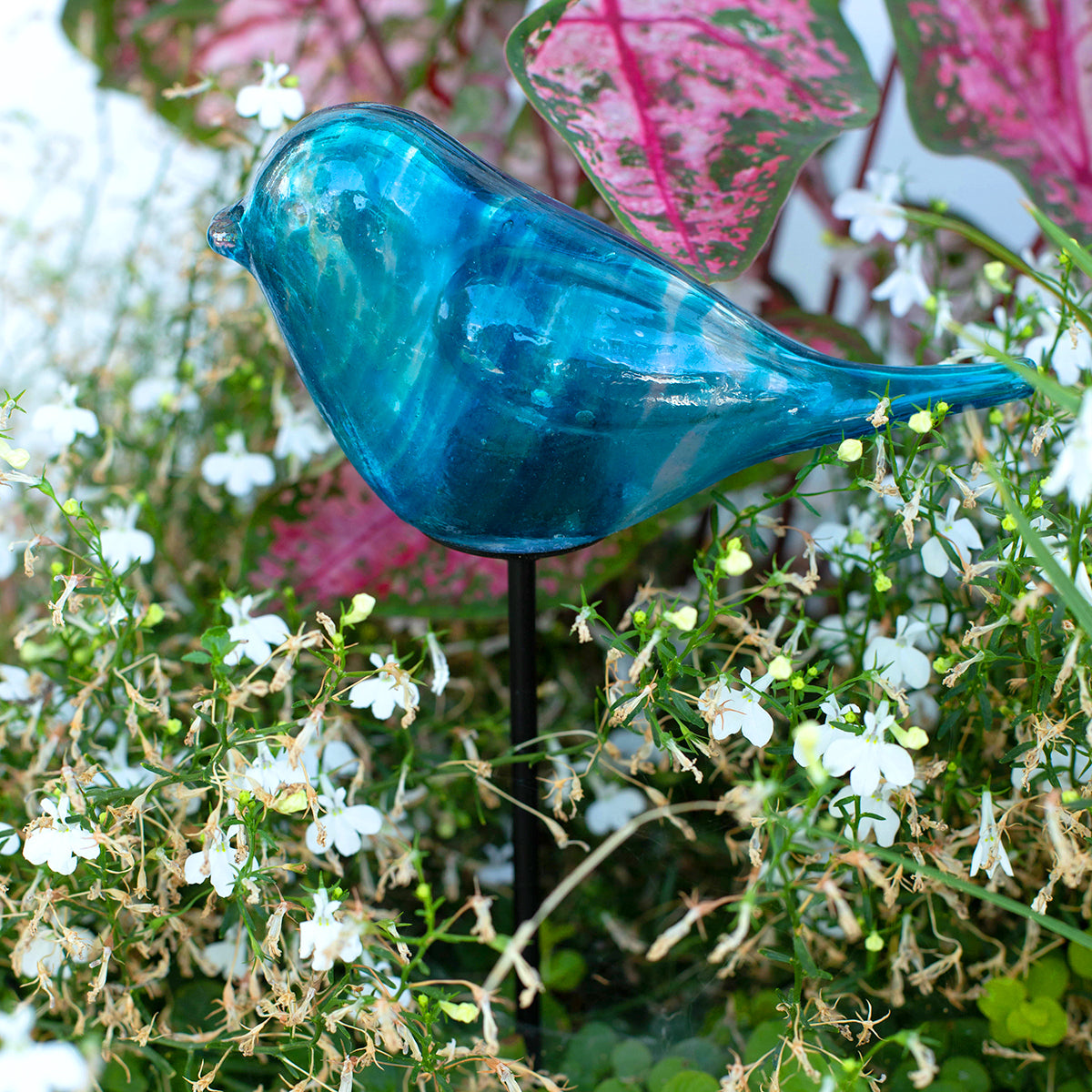 LunaLite Bird Planter Stake - Blue