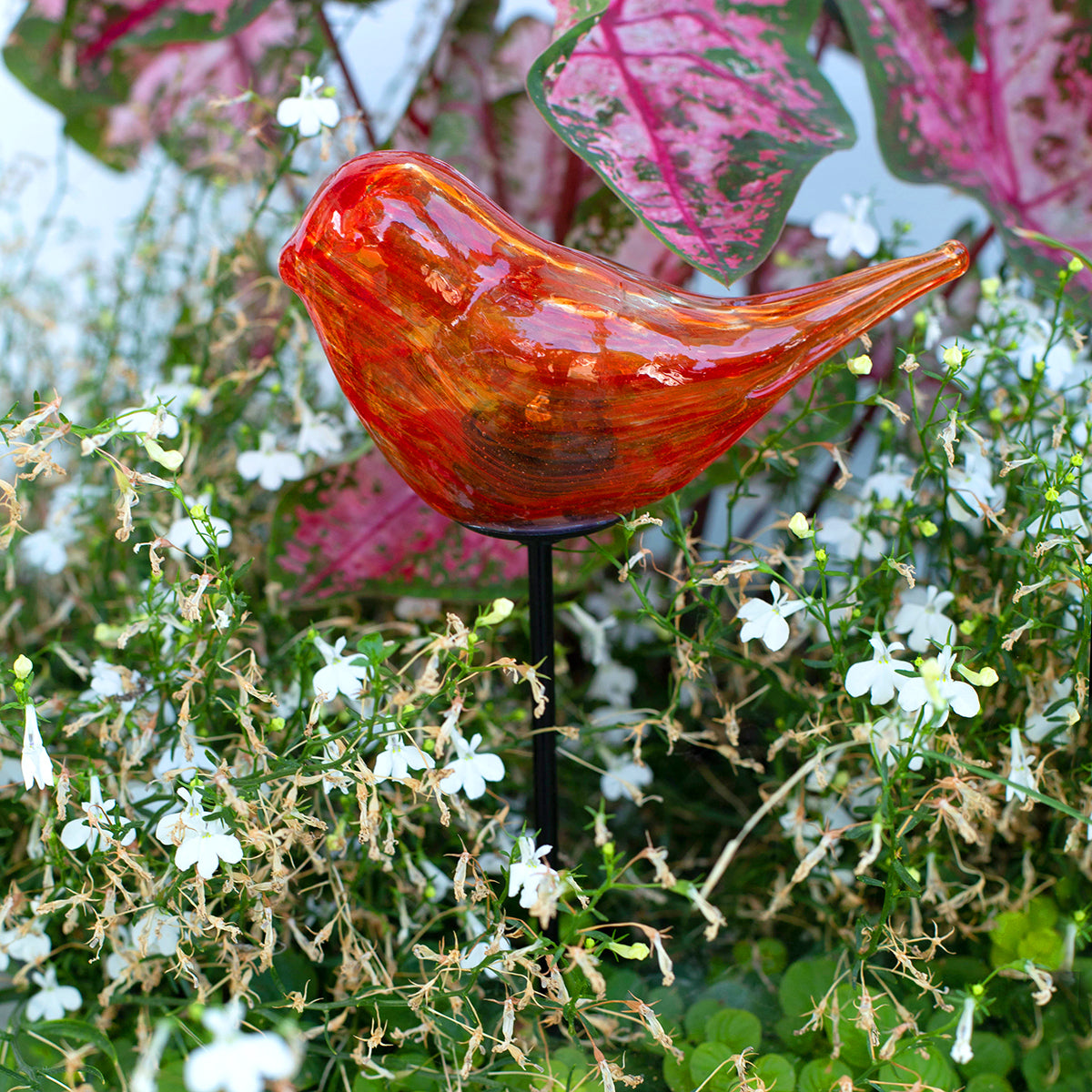 LunaLite Bird Planter Stake - Red