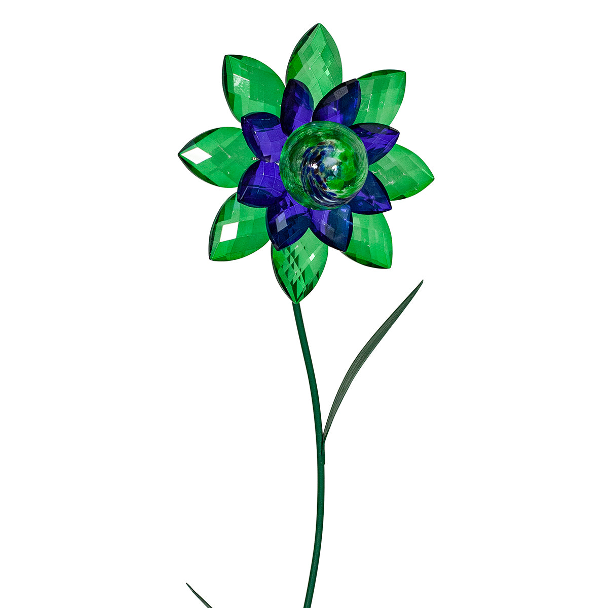 Illuminarie Gem Flower Stake - Green/Blue