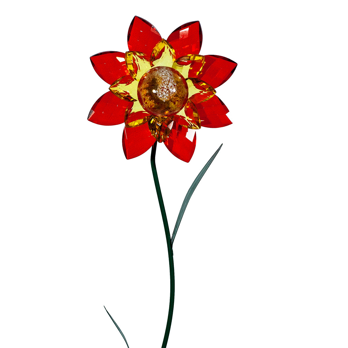 Illuminarie Gem Flower Stake - Amber/Red
