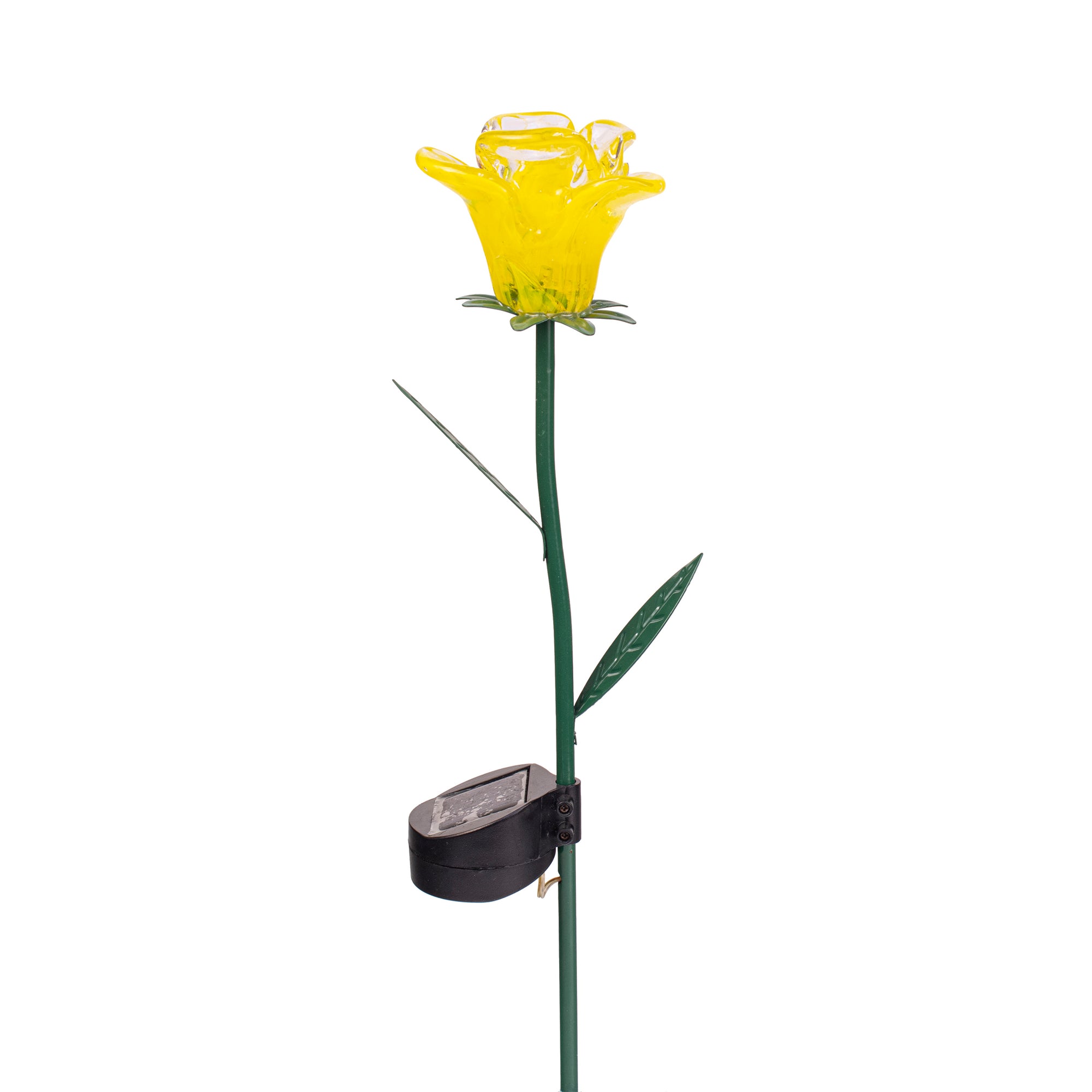 LunaLite Rose Planter Stake - Yellow