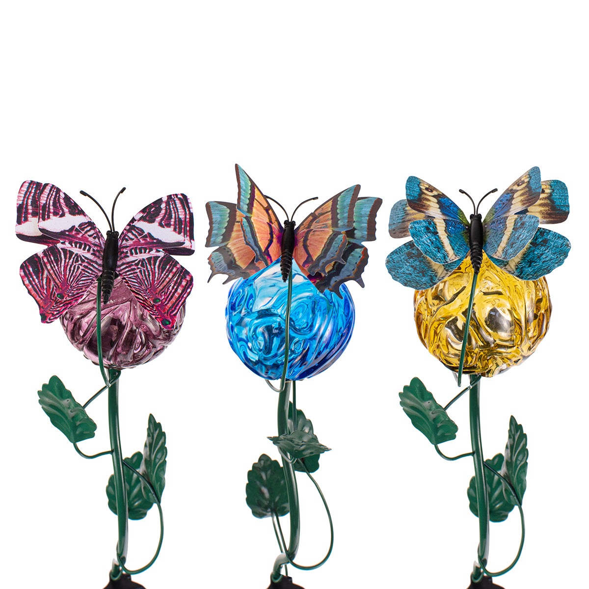 LunaLite Butterfly - Cranium Planter Stake Set of 3
